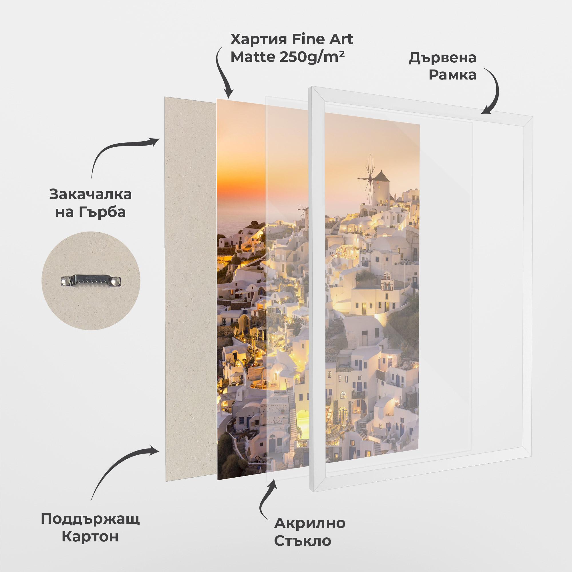 Рамкиран постер Santorini Greece mockup 1