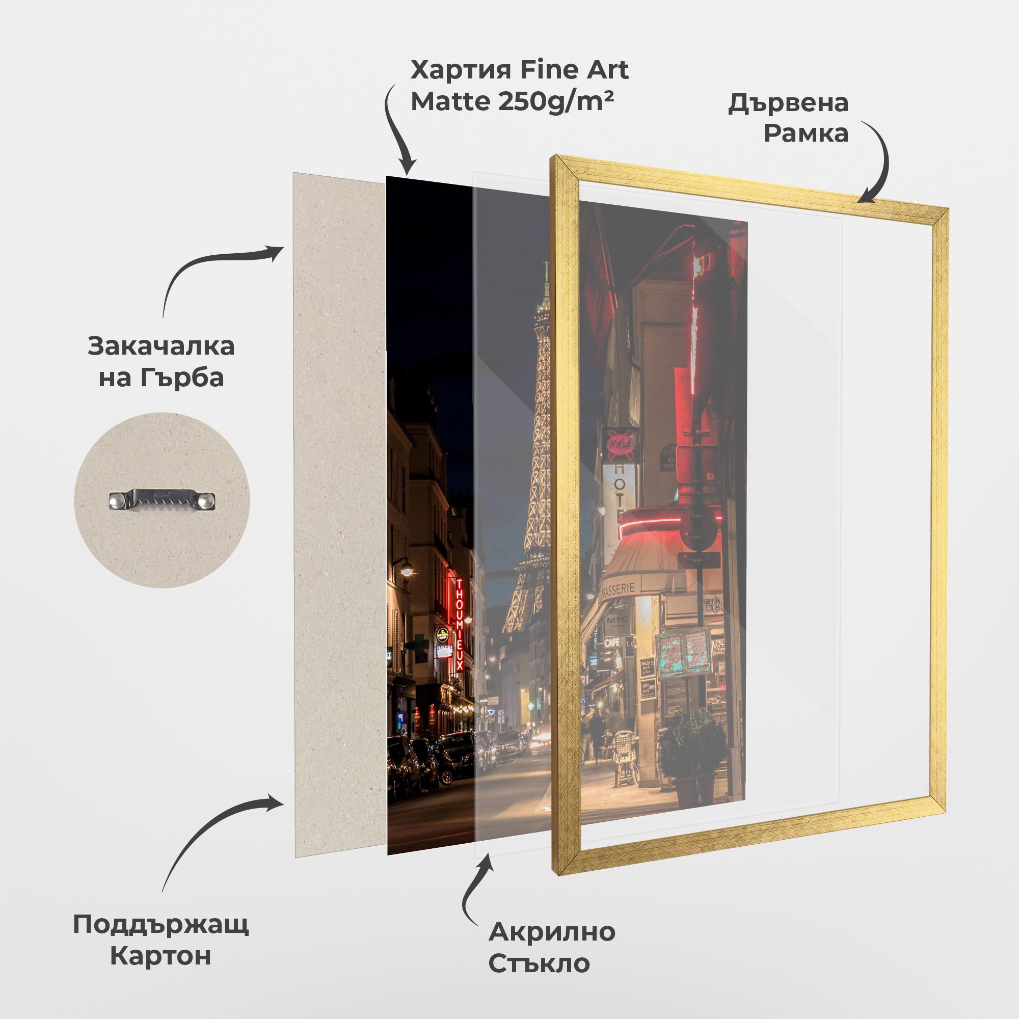 Рамкиран постер Paris Walk mockup 1