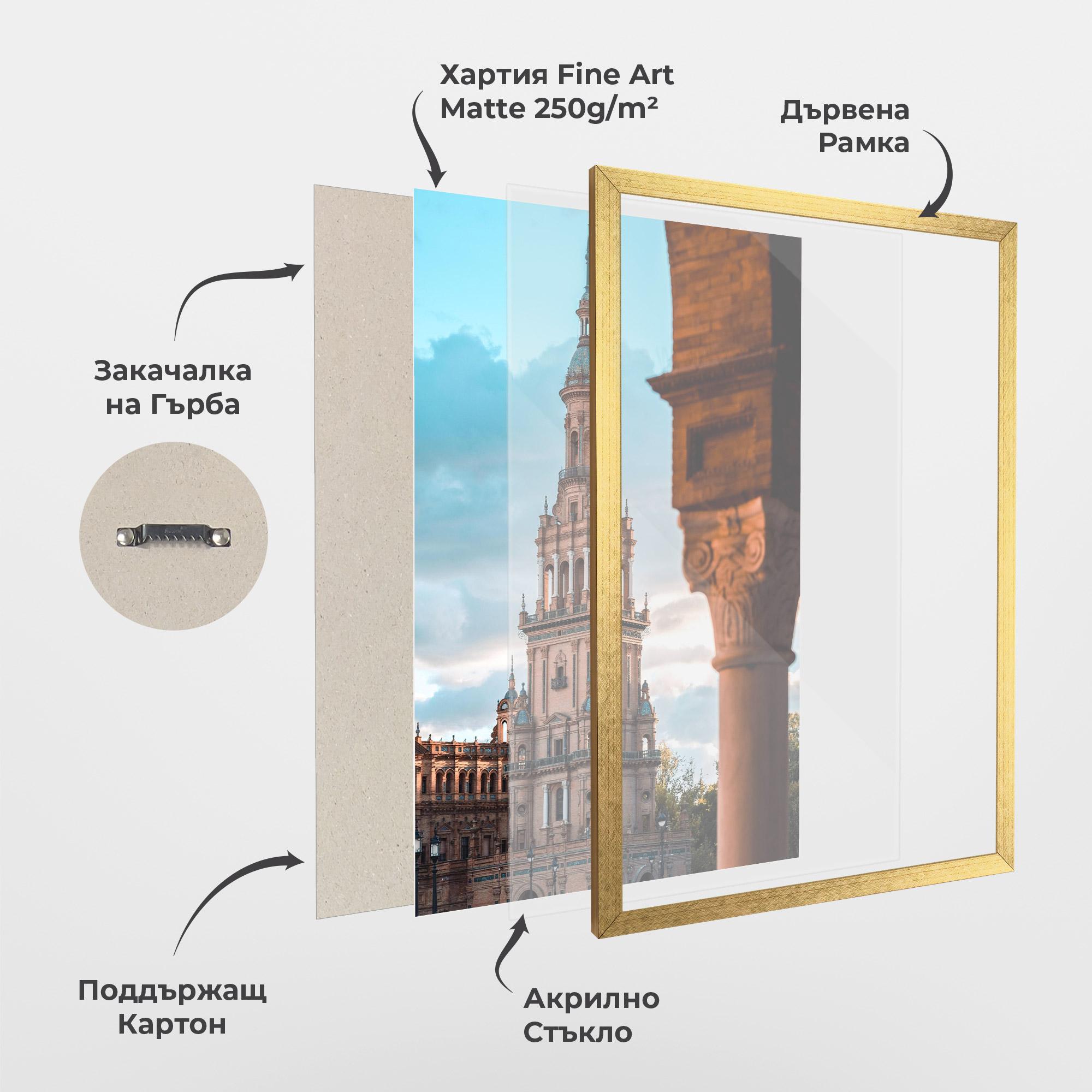 Рамкиран постер Seville Spain mockup 1