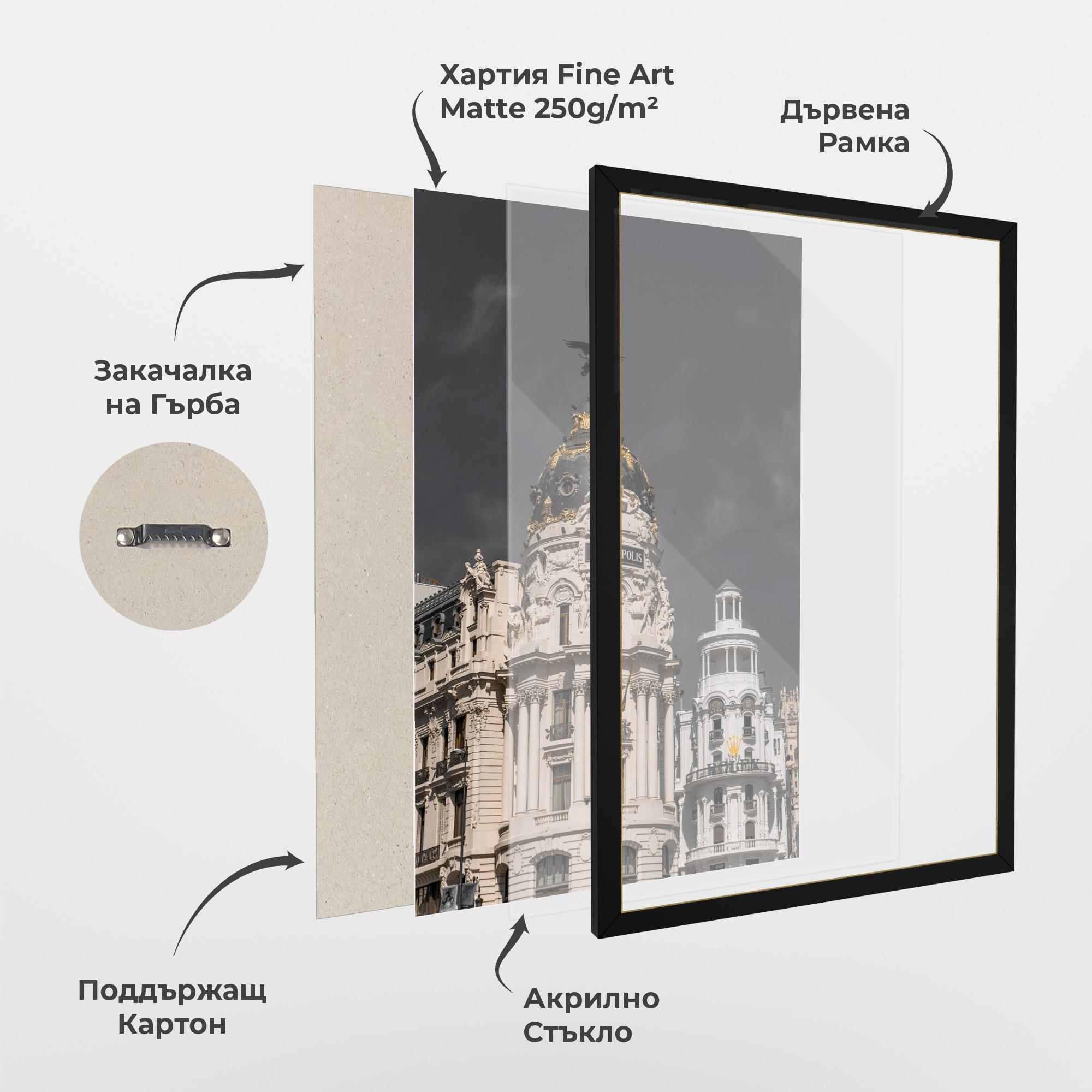 Рамкиран постер Metropolis Building mockup 1