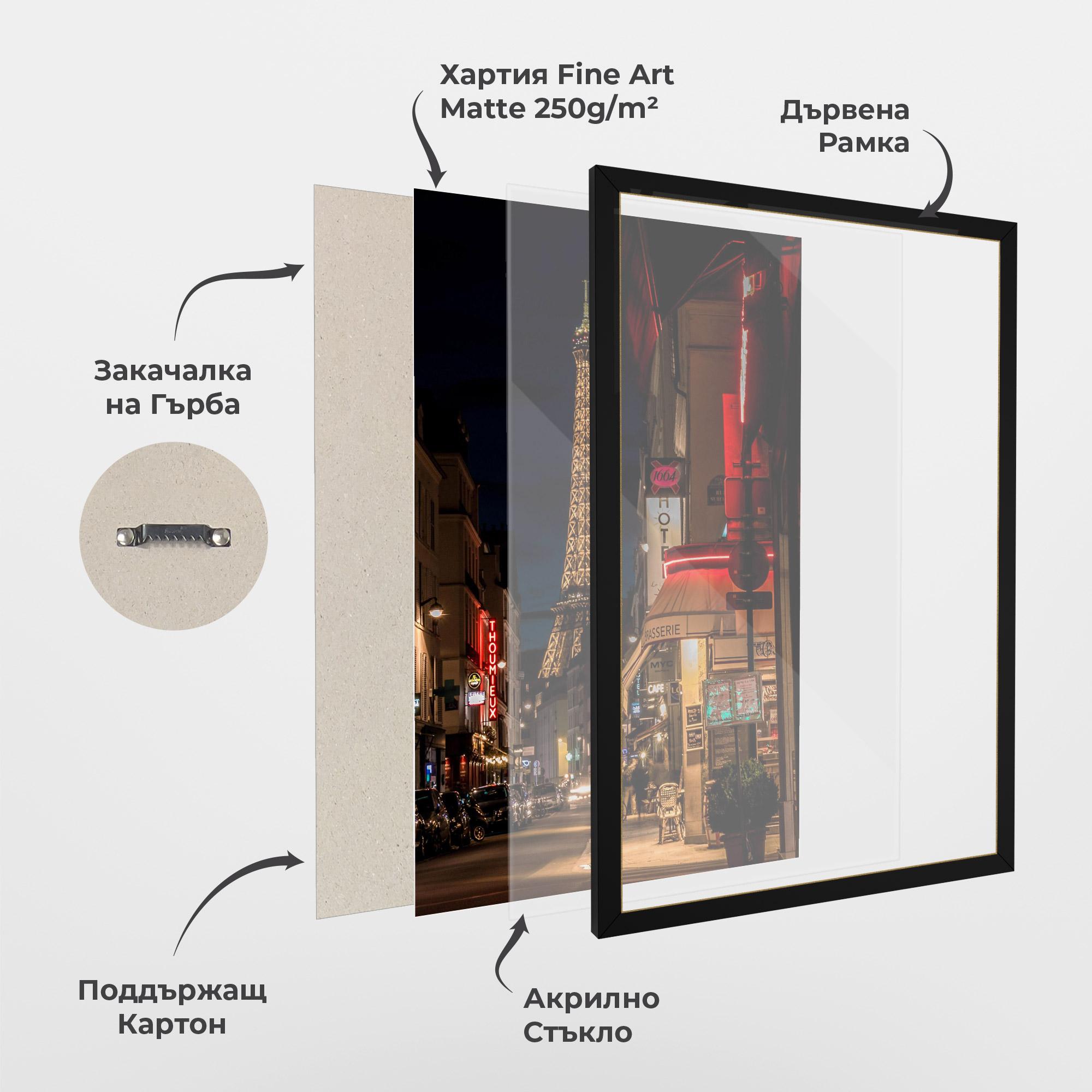 Рамкиран постер Paris Walk mockup 1