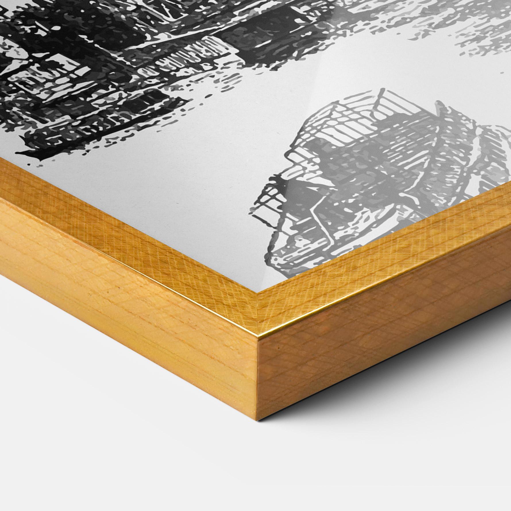 Рамкиран постер Eiffel Tower Drawing mockup 3