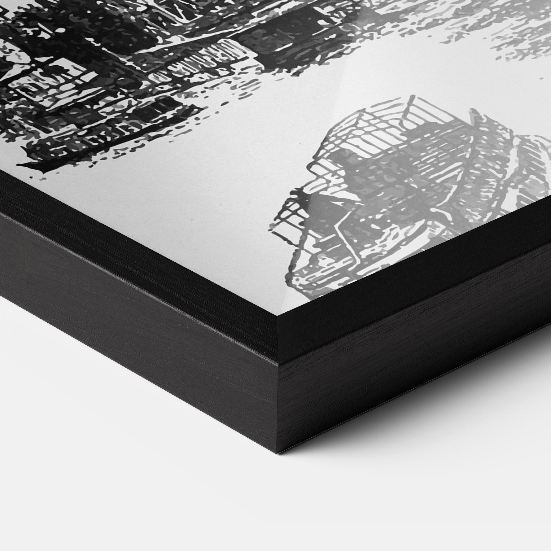 Рамкиран постер Eiffel Tower Drawing mockup 3