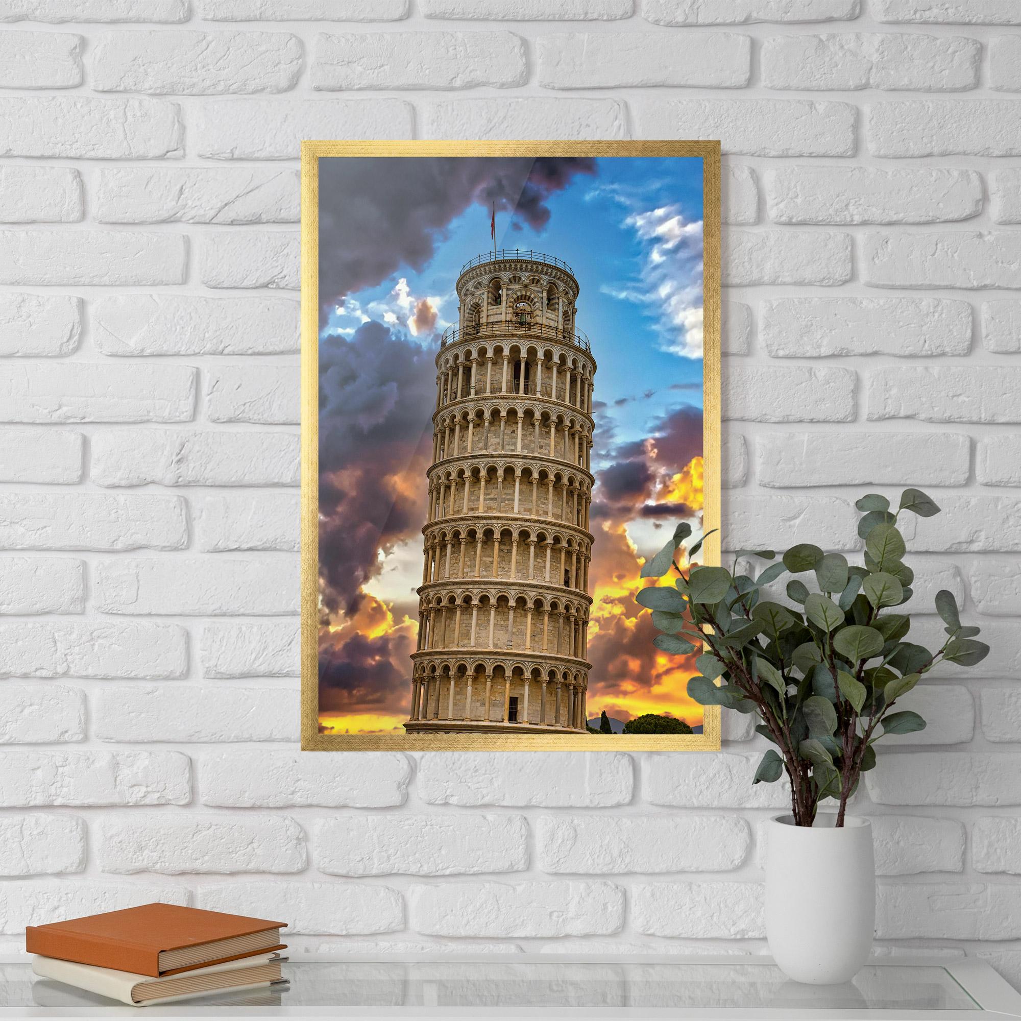 Рамкиран постер Tower Of Pisa Sunset mockup 5