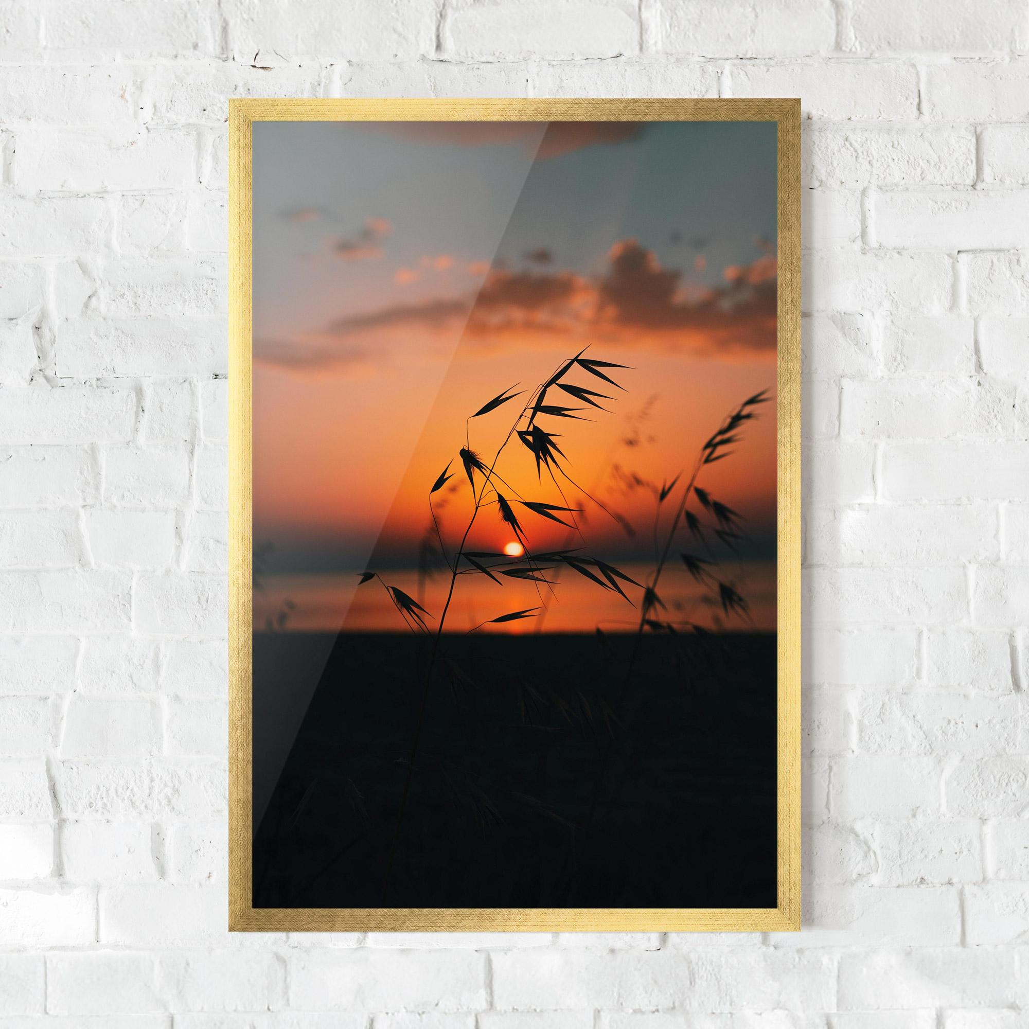 Рамкиран постер Small Leaves Sunset mockup 0