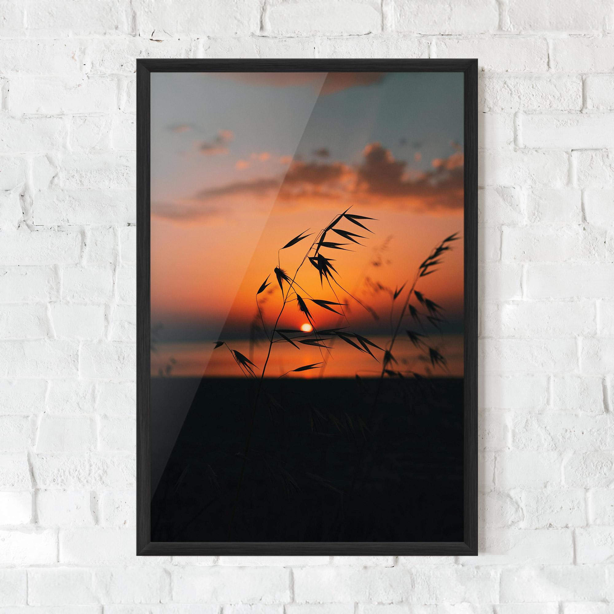 Рамкиран постер Small Leaves Sunset mockup 0