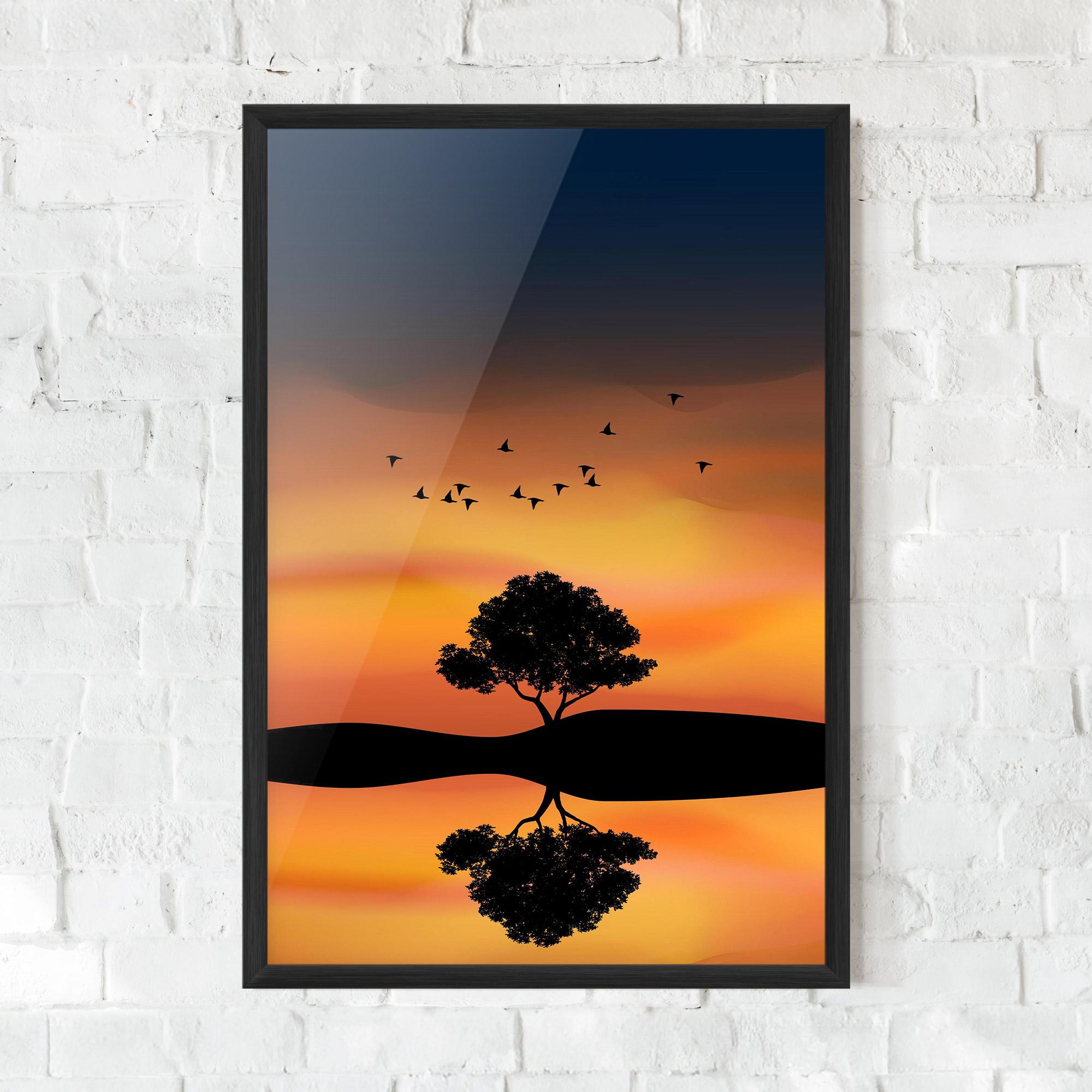 Рамкиран постер Sundown Reflection mockup 0