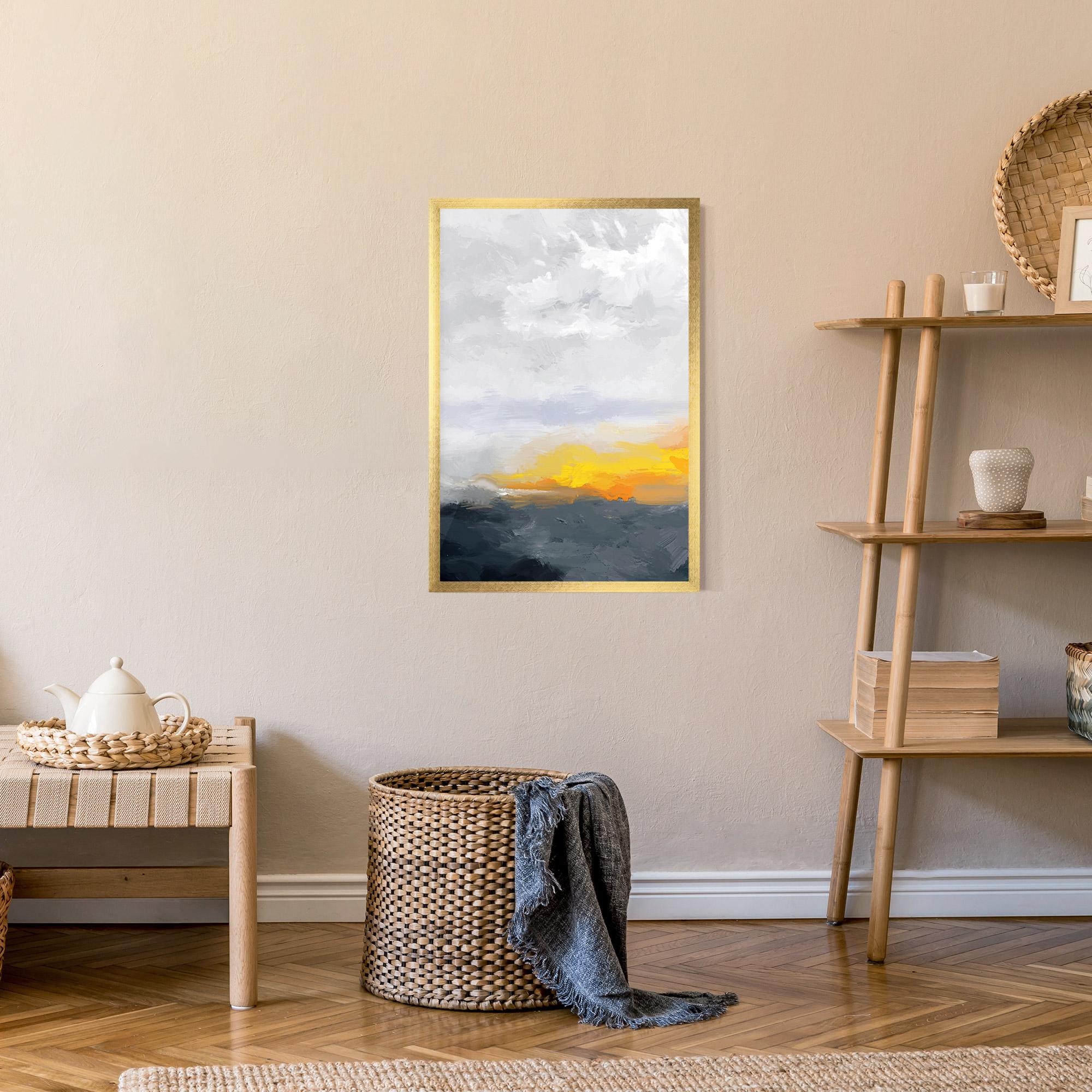 Рамкиран постер Sunset Light Art mockup 9