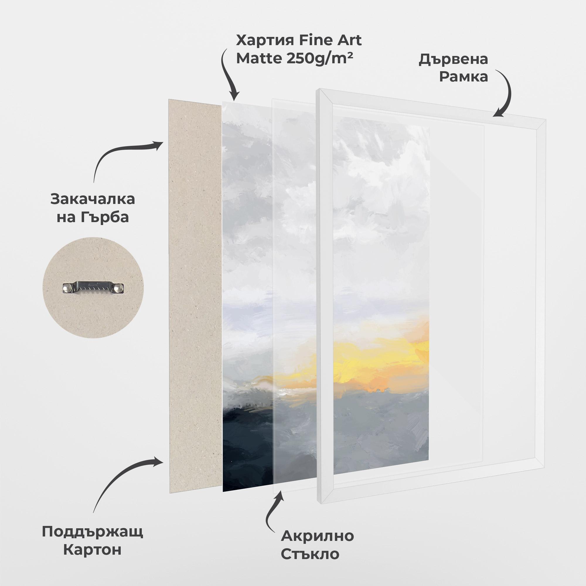 Рамкиран постер Sunset Light Art mockup 1