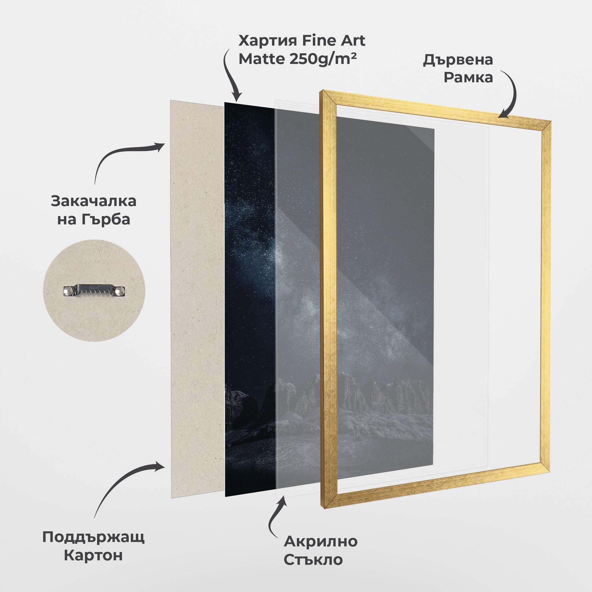 Рамкиран постер Galactic Sky mockup 1