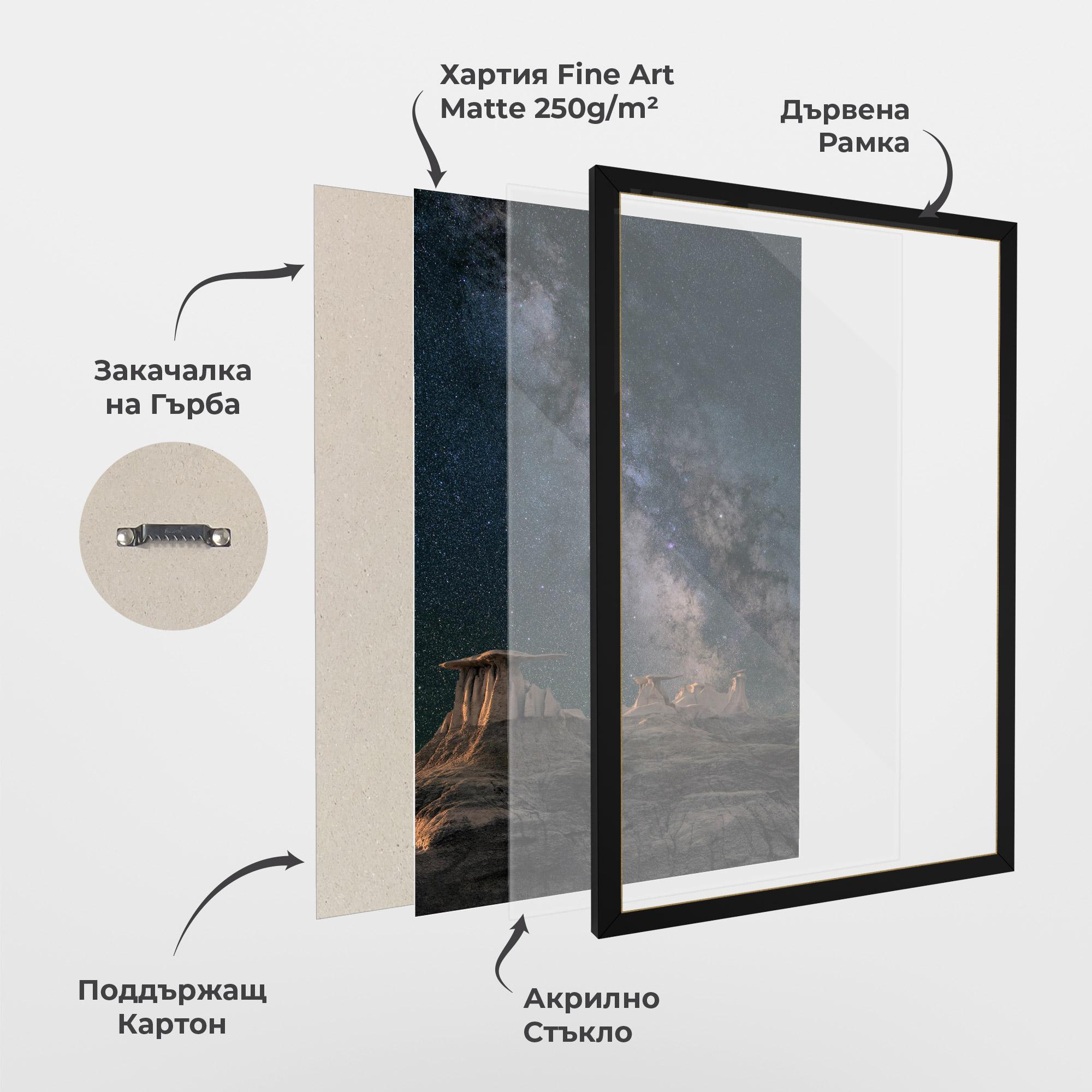 Рамкиран постер Abstract Colourful Sky mockup 1