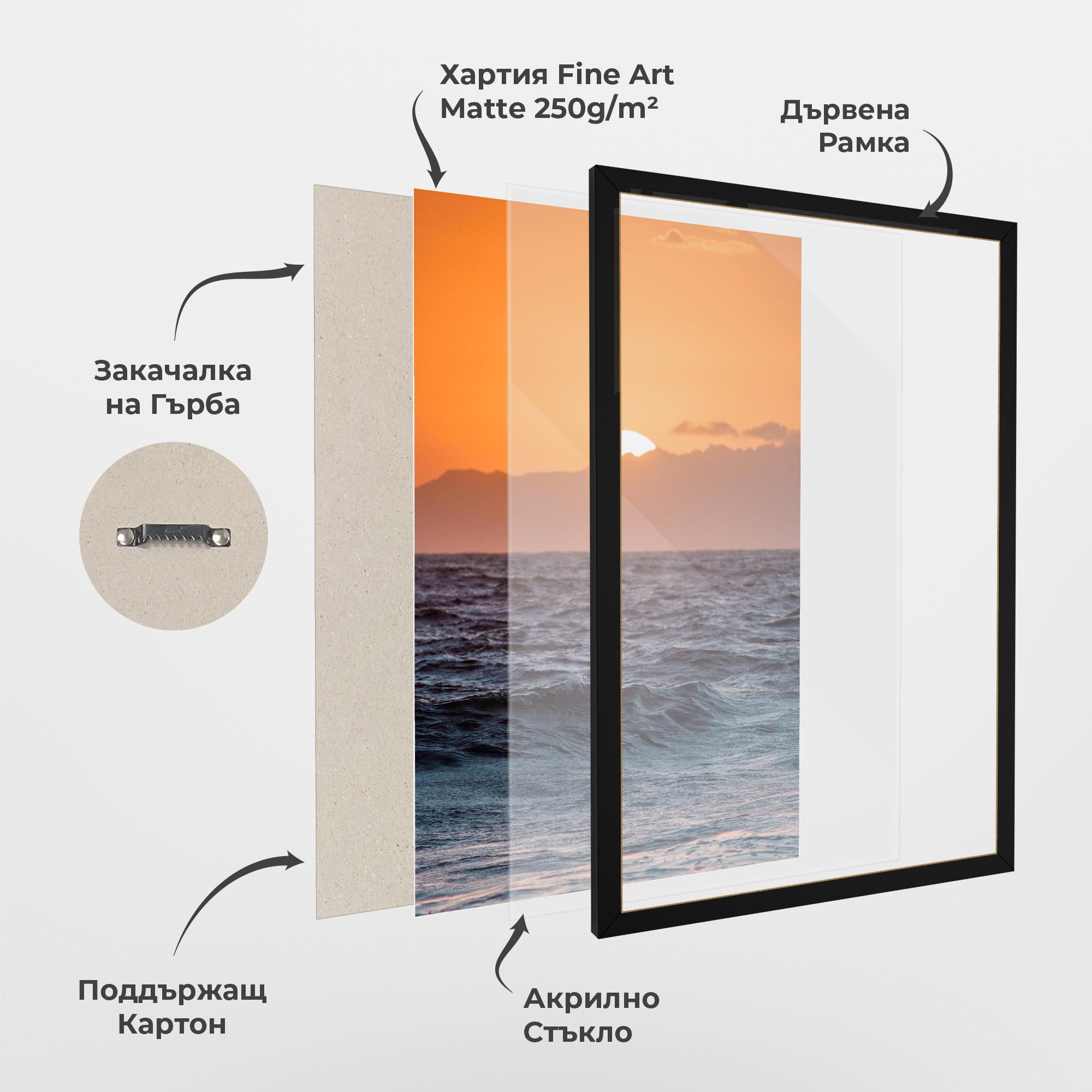 Рамкиран постер Morning Waves mockup 1