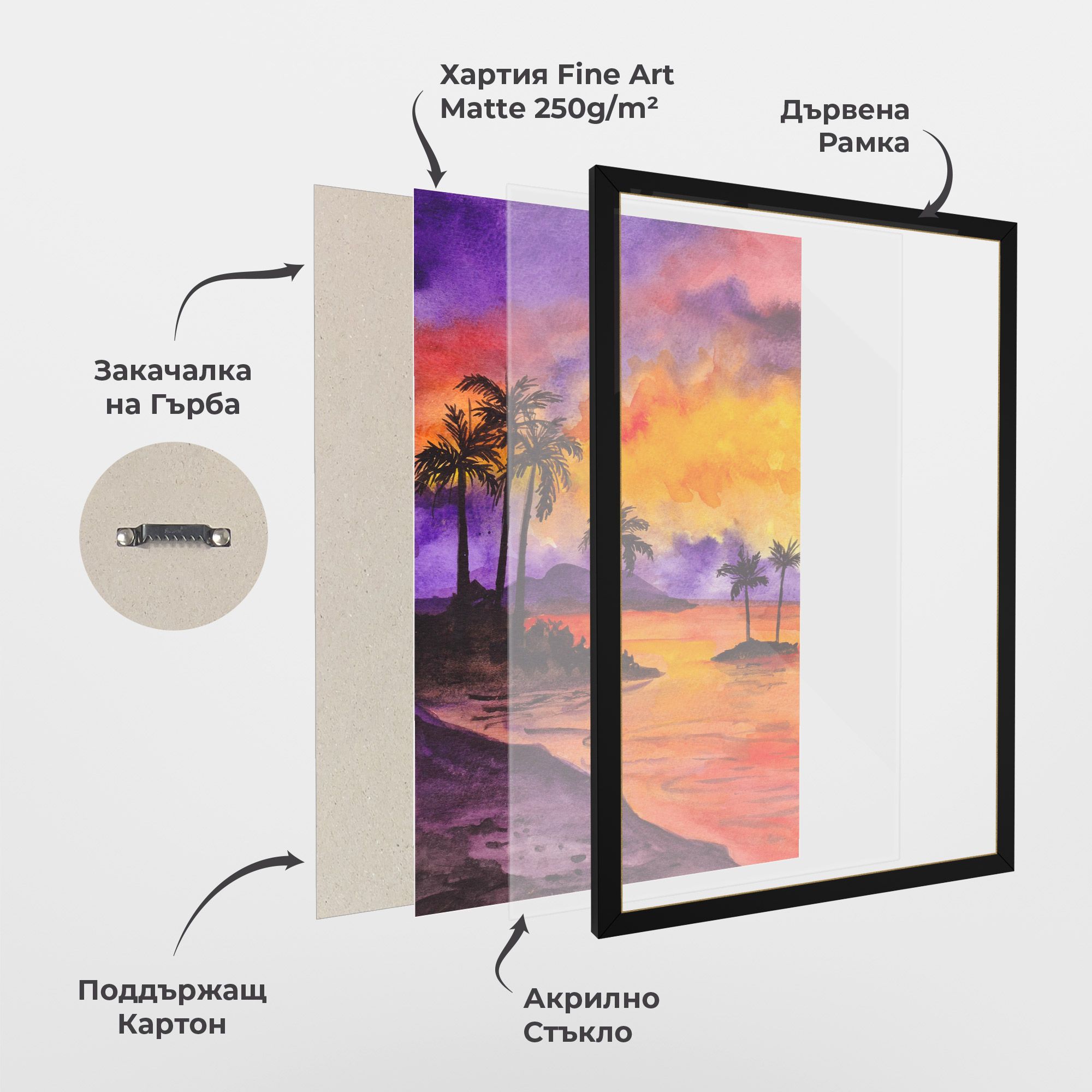 Sunset Watercolor Painting mockup 1