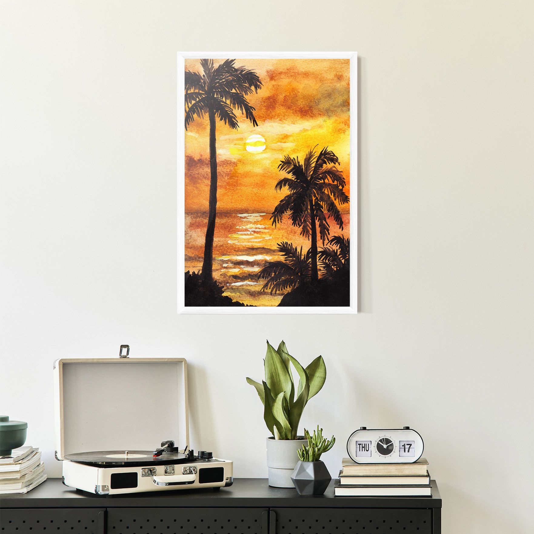 Watercolor Painting Sunrise mockup 2