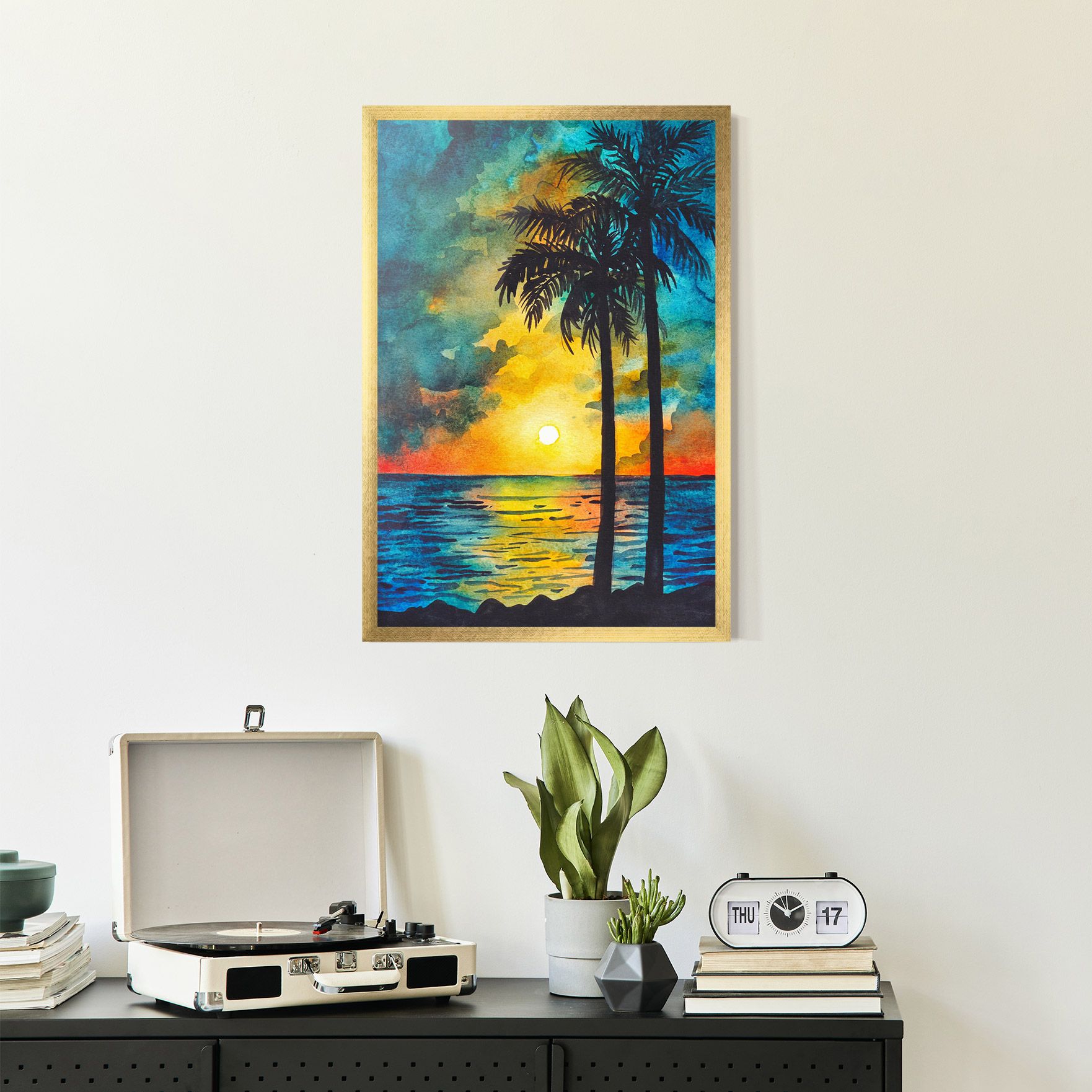 Sunset Landscape Watercolor mockup 2