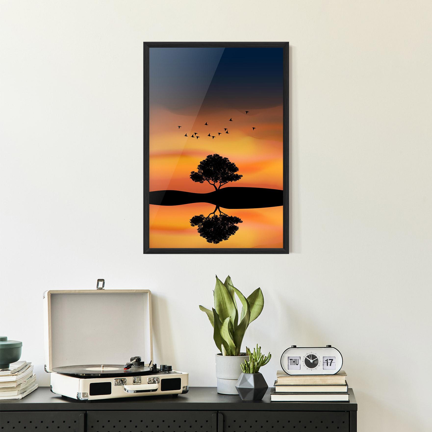 Рамкиран постер Sundown Reflection mockup 2