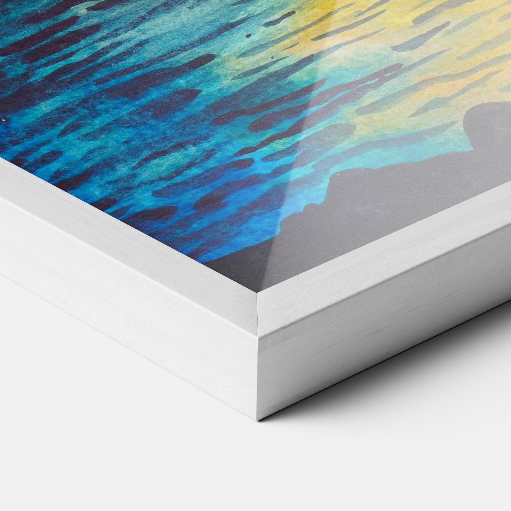 Рамкиран постер Sunset Landscape Watercolor mockup 3