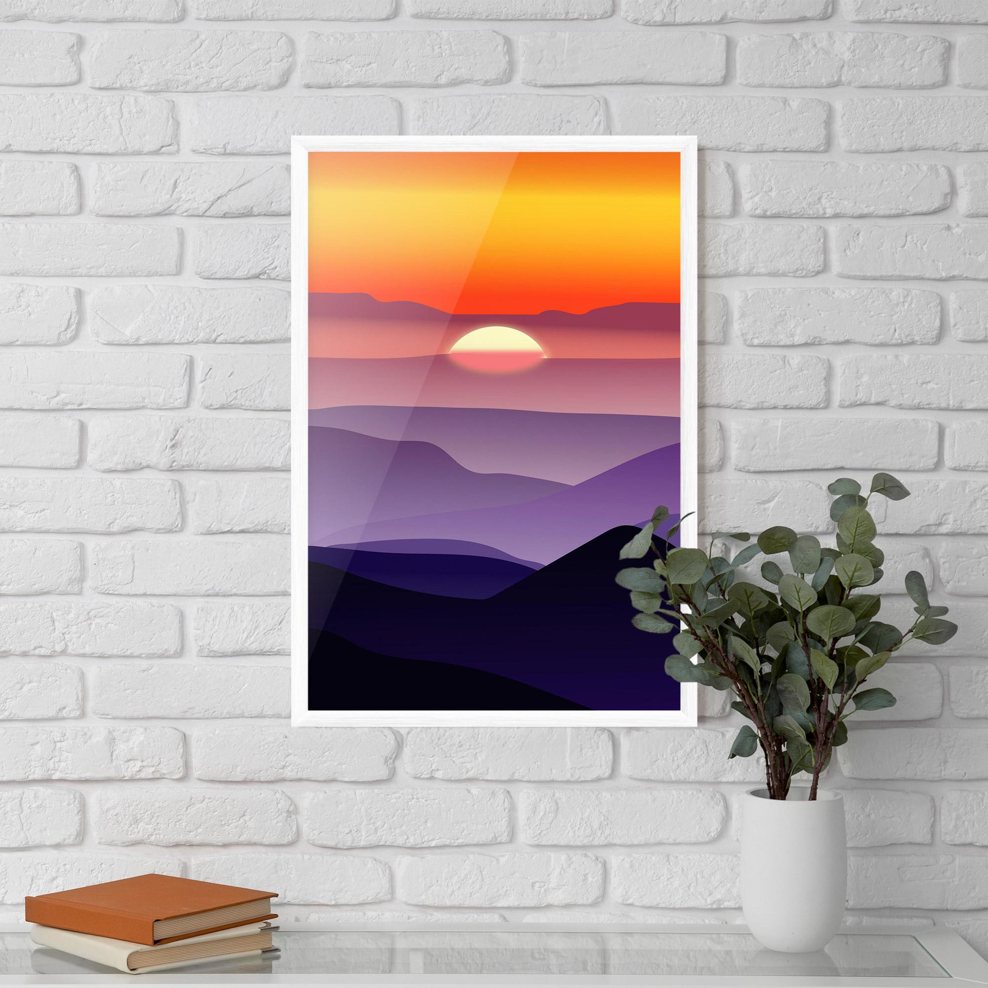 Рамкиран постер Sunset Purple mockup 5