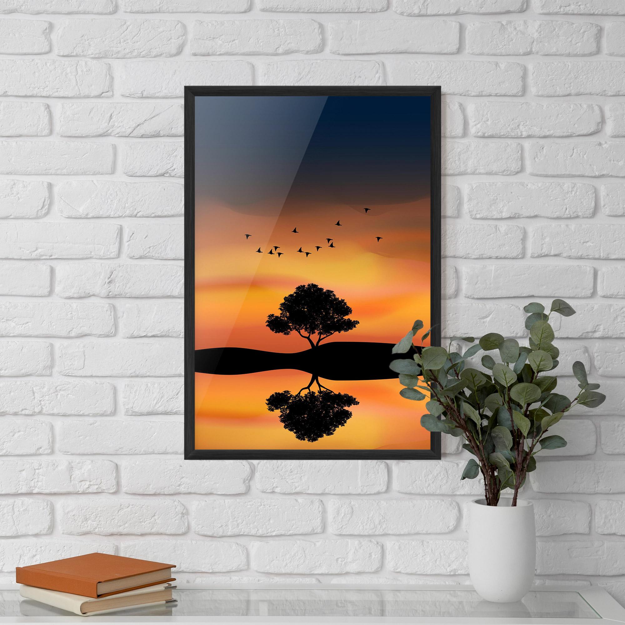 Рамкиран постер Sundown Reflection mockup 5