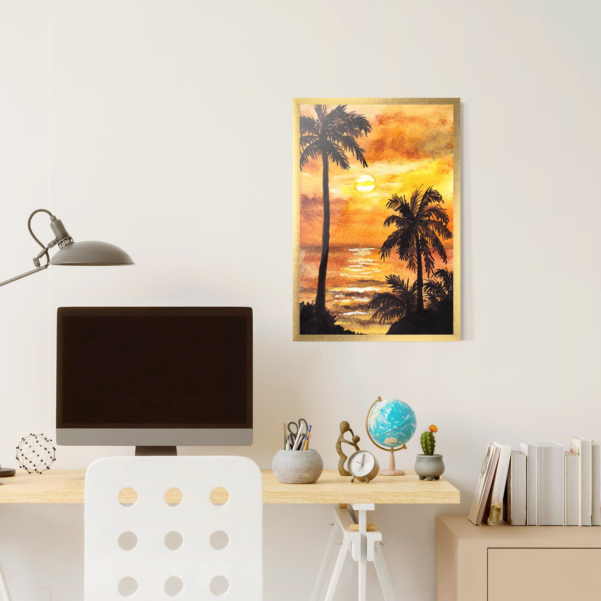 Watercolor Painting Sunrise mockup 6