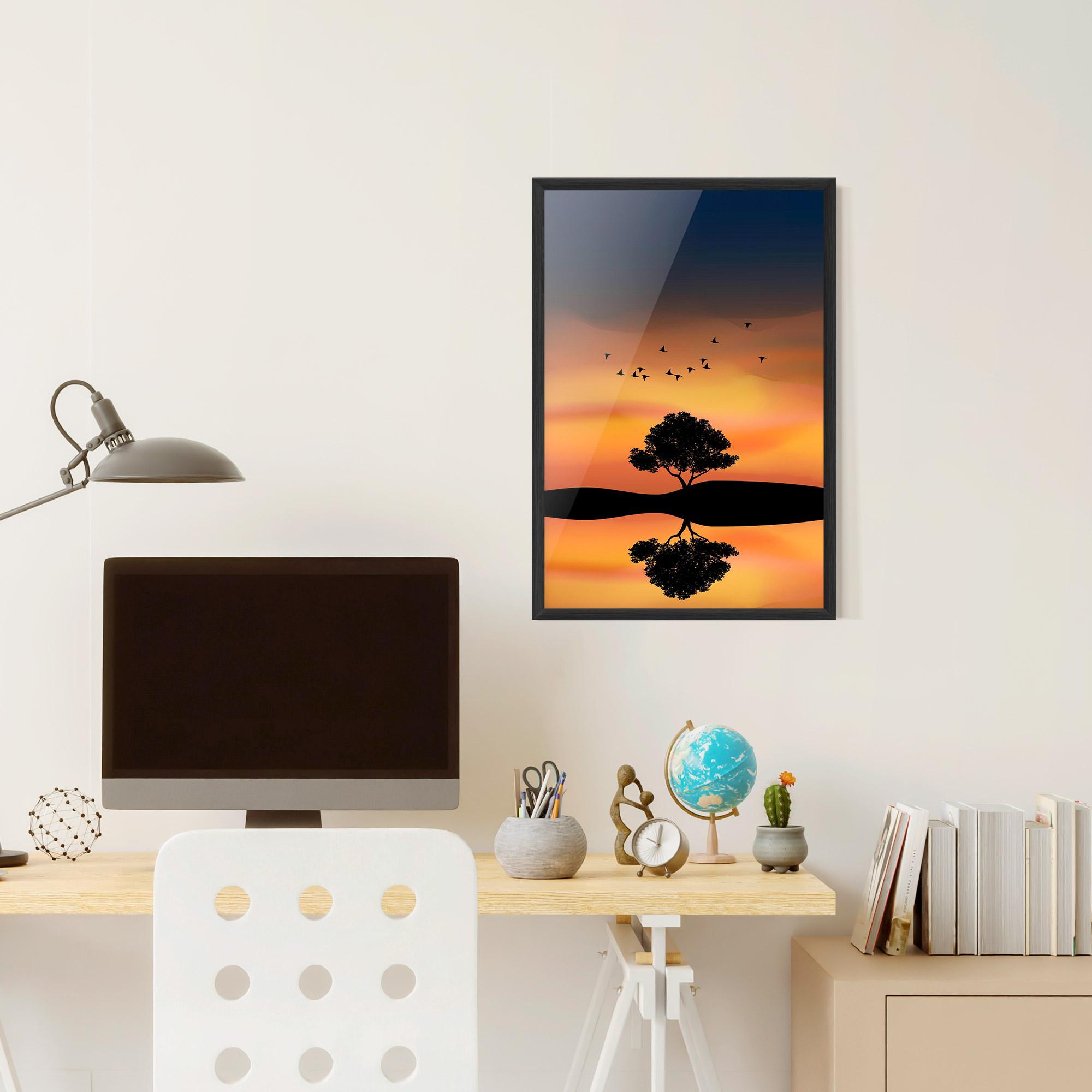 Рамкиран постер Sundown Reflection mockup 6