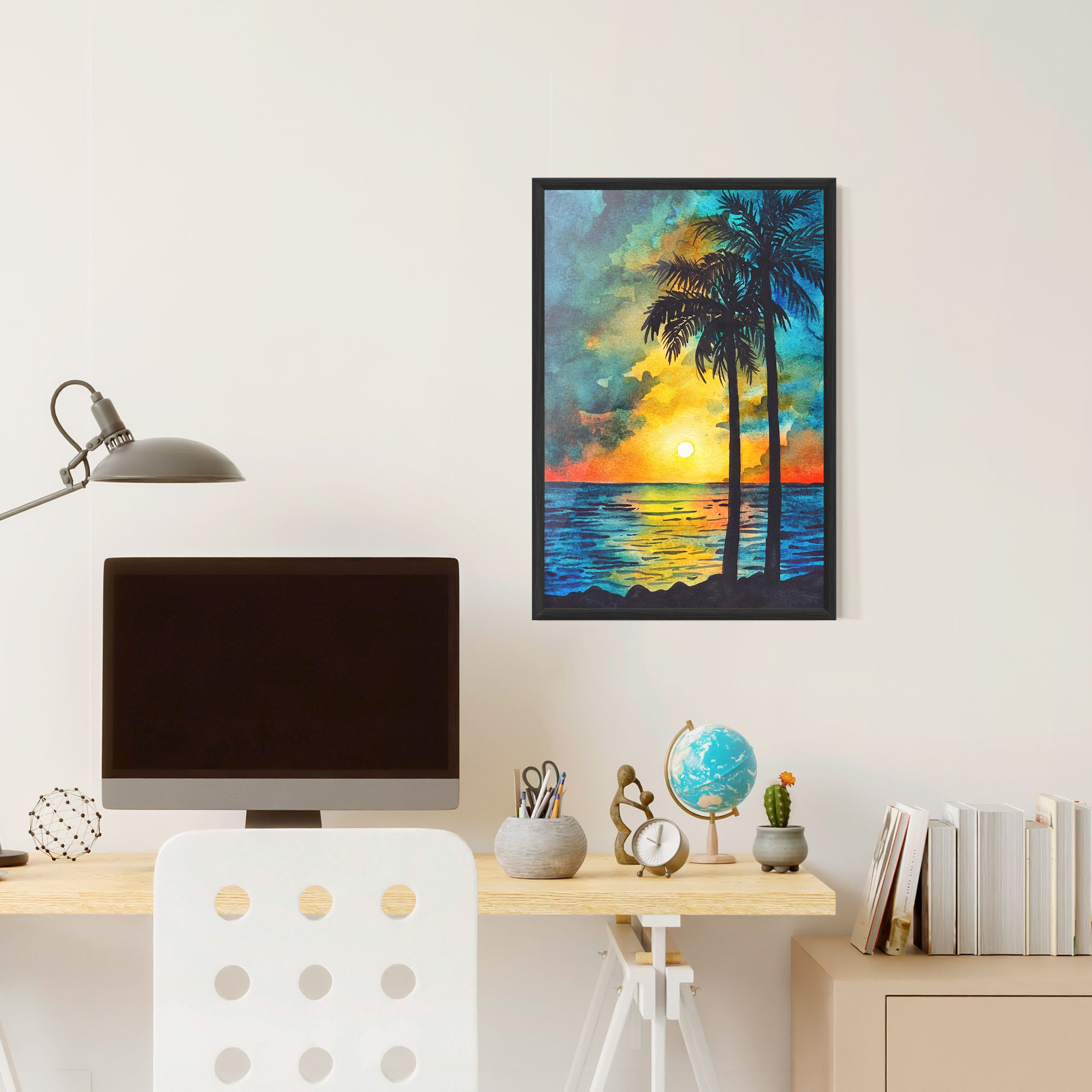 Sunset Landscape Watercolor mockup 6