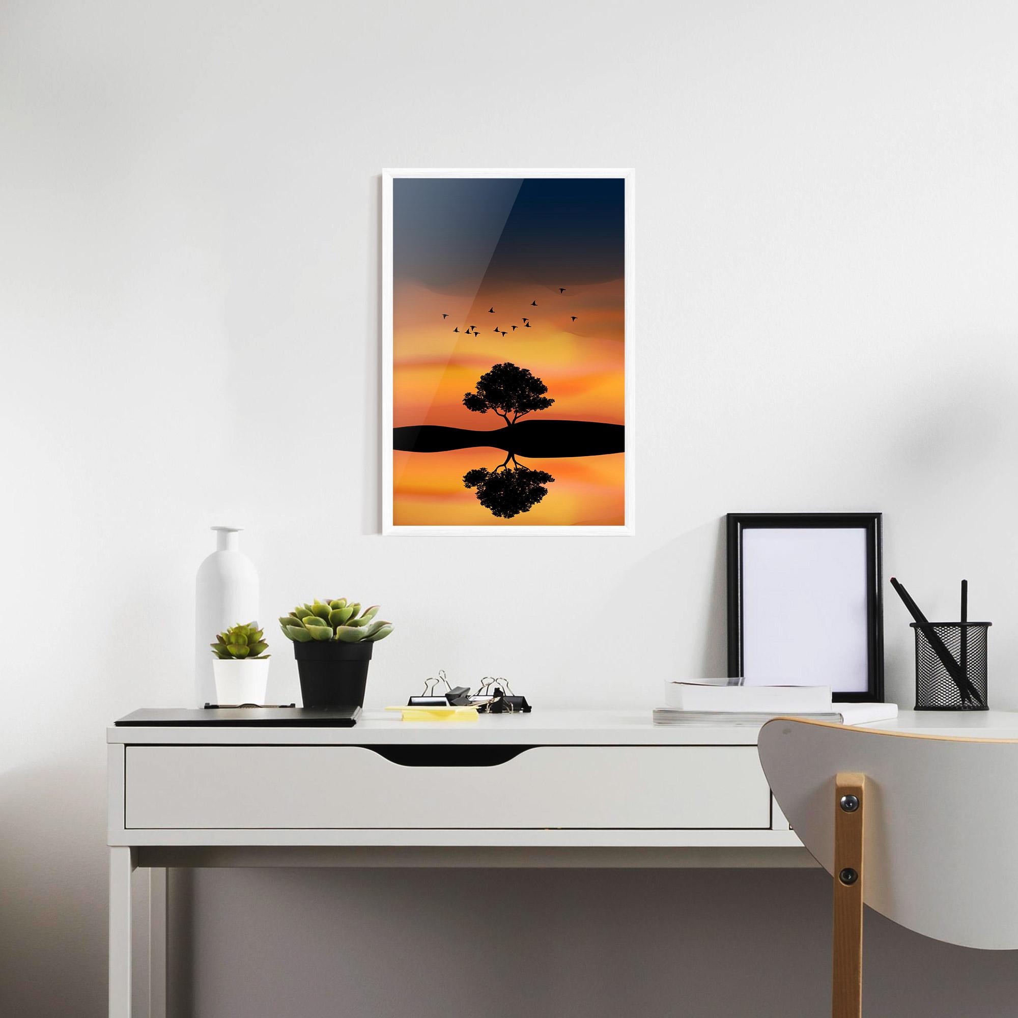 Рамкиран постер Sundown Reflection mockup 7