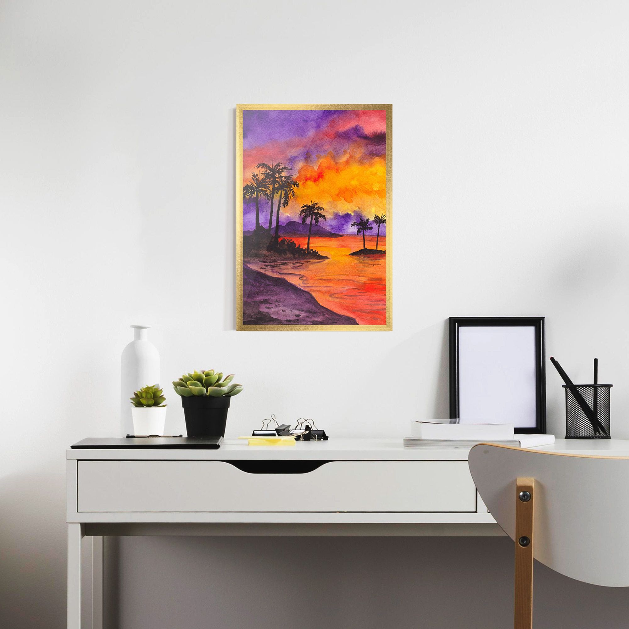 Sunset Watercolor Painting mockup 7