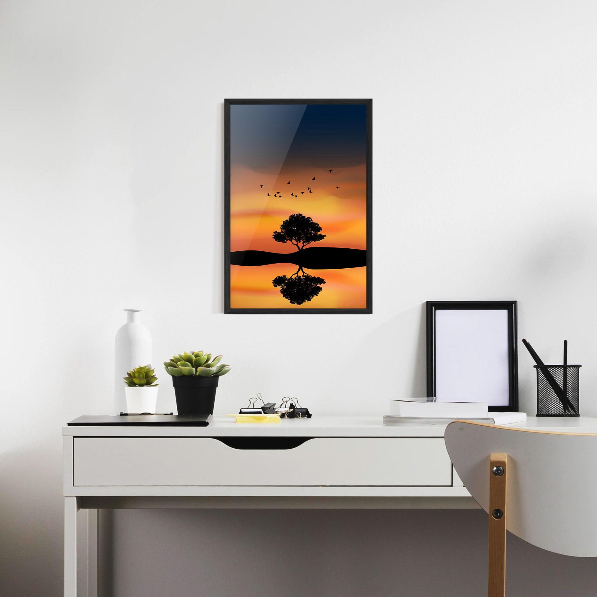 Рамкиран постер Sundown Reflection mockup 7