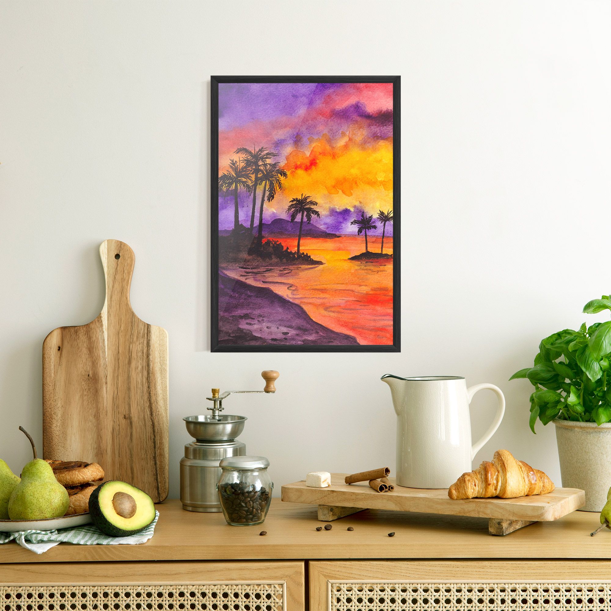 Sunset Watercolor Painting mockup 8