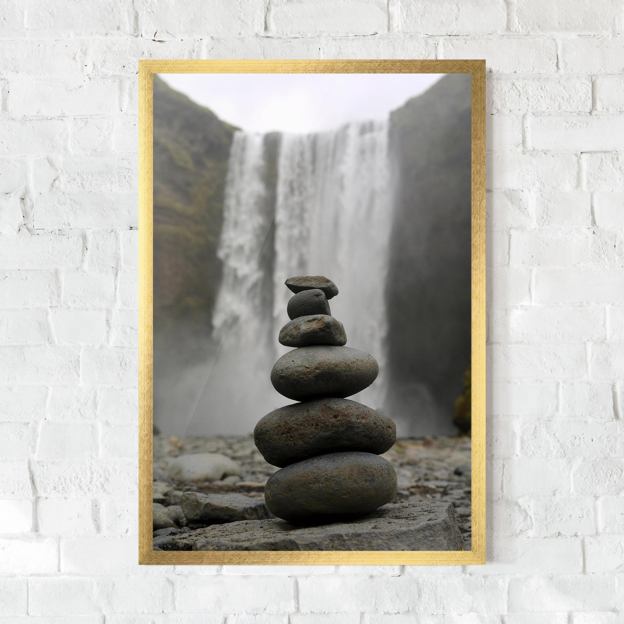 Рамкиран постер Balanced Rocks Waterfall mockup 0