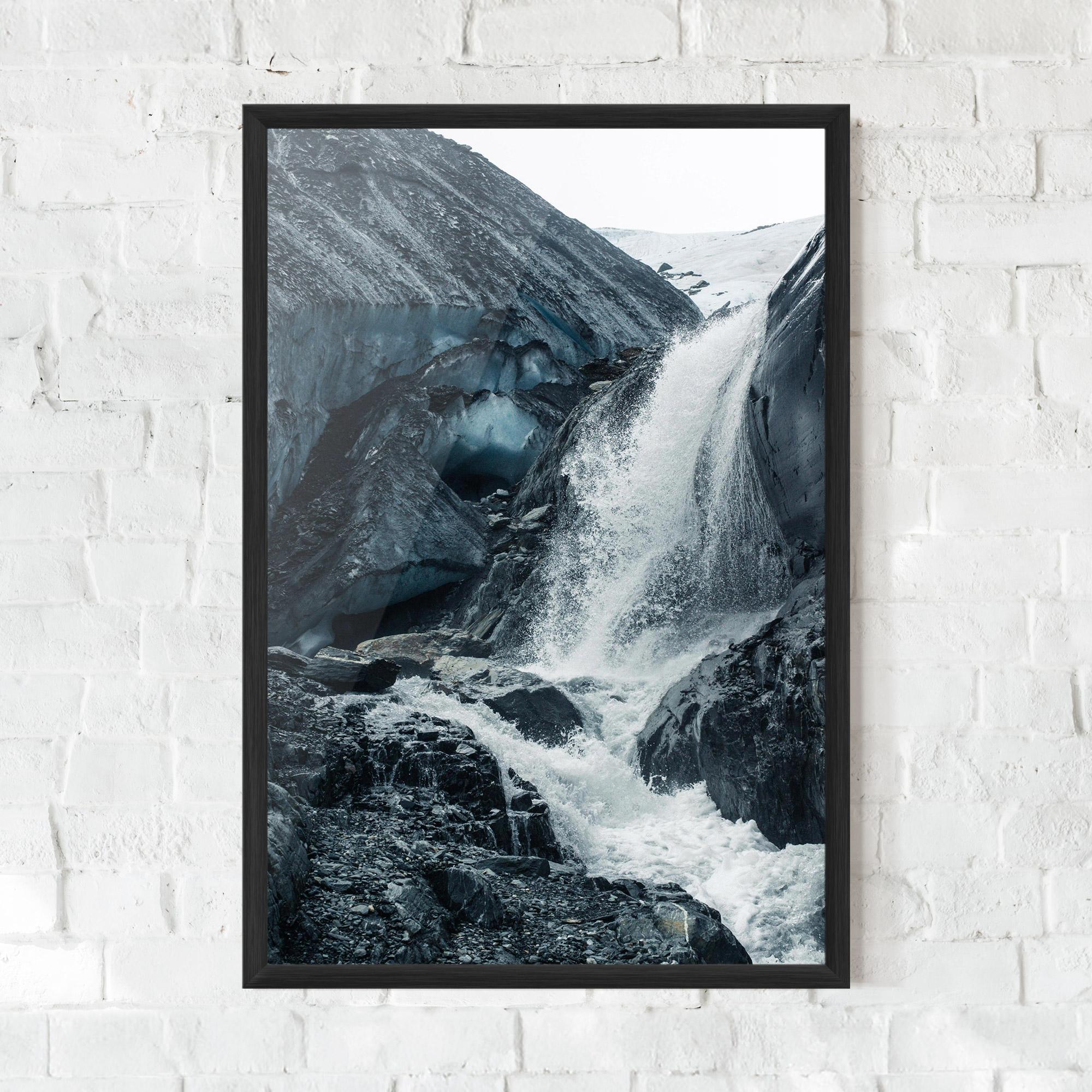 Рамкиран постер Blue Rocks Waterfall mockup 0