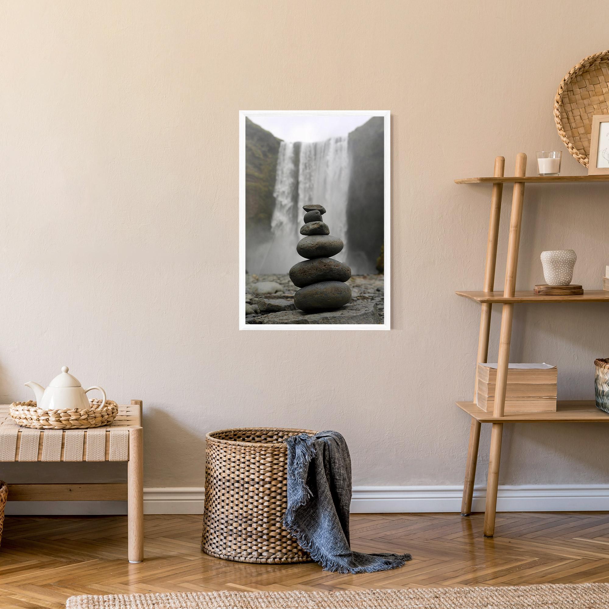 Рамкиран постер Balanced Rocks Waterfall mockup 9