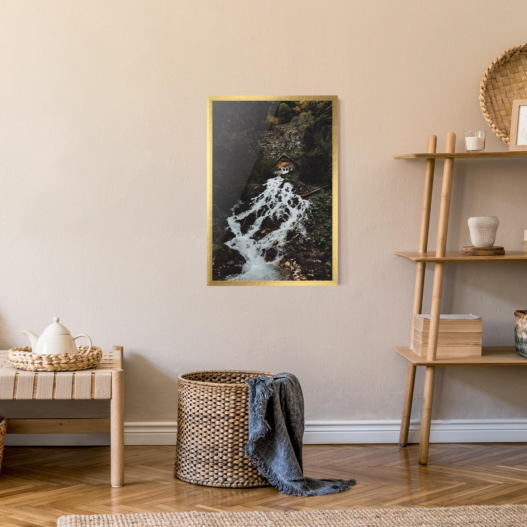 Рамкиран постер Waterfall From Home mockup 9