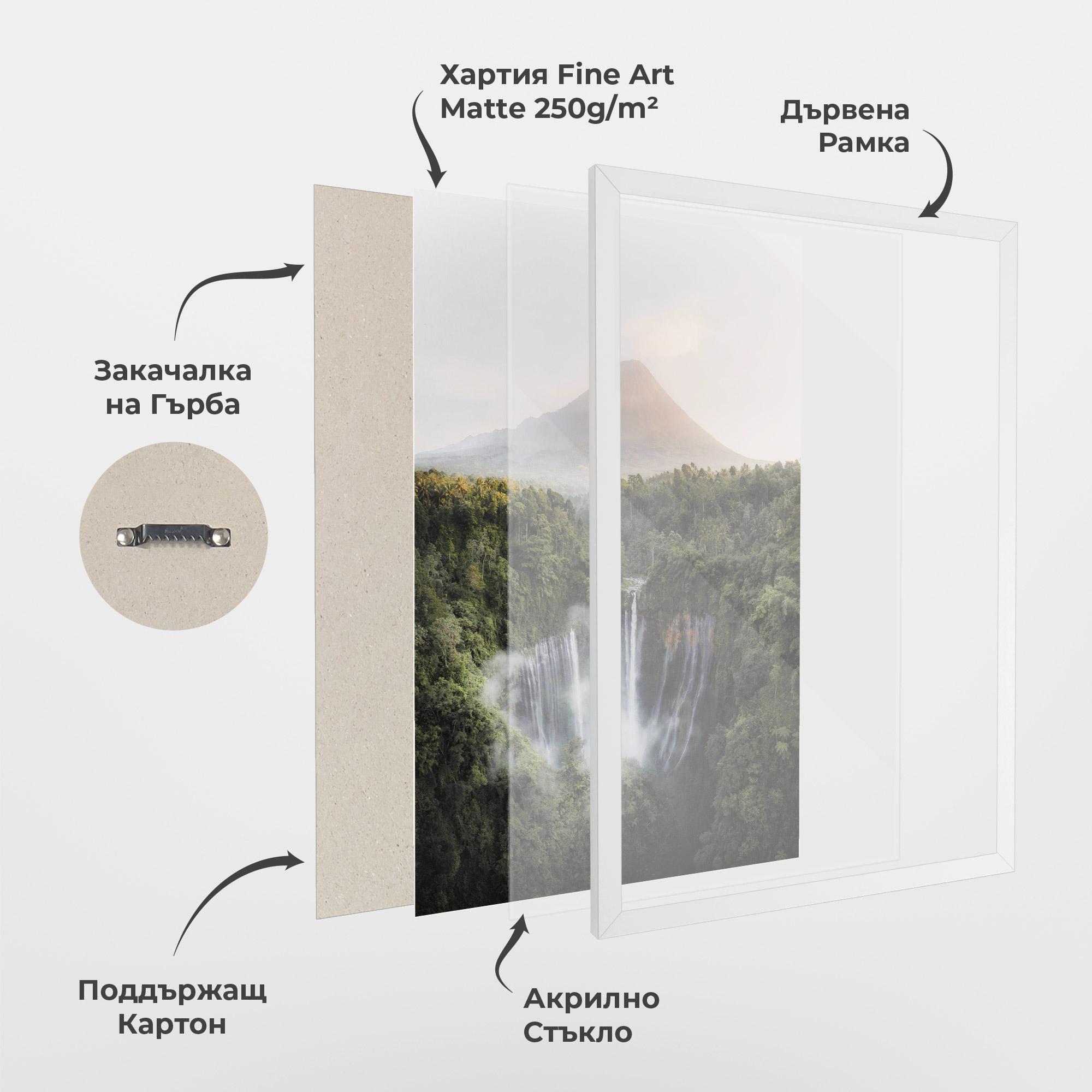 Рамкиран постер Vulcano Waterfall mockup 1