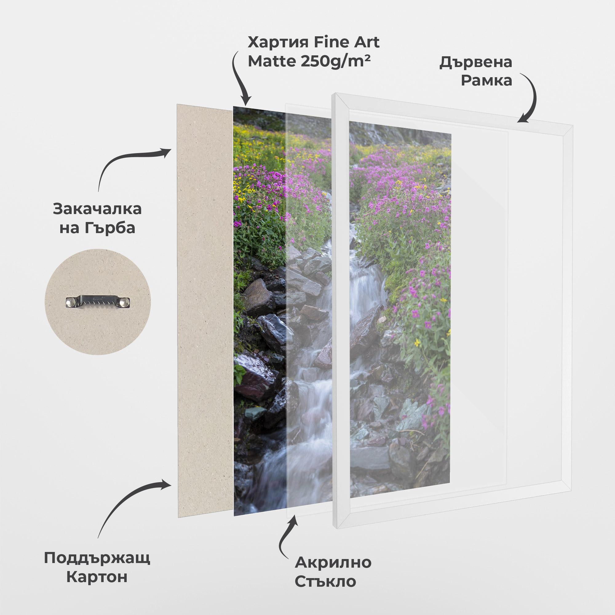 Рамкиран постер Water Falling Field mockup 1