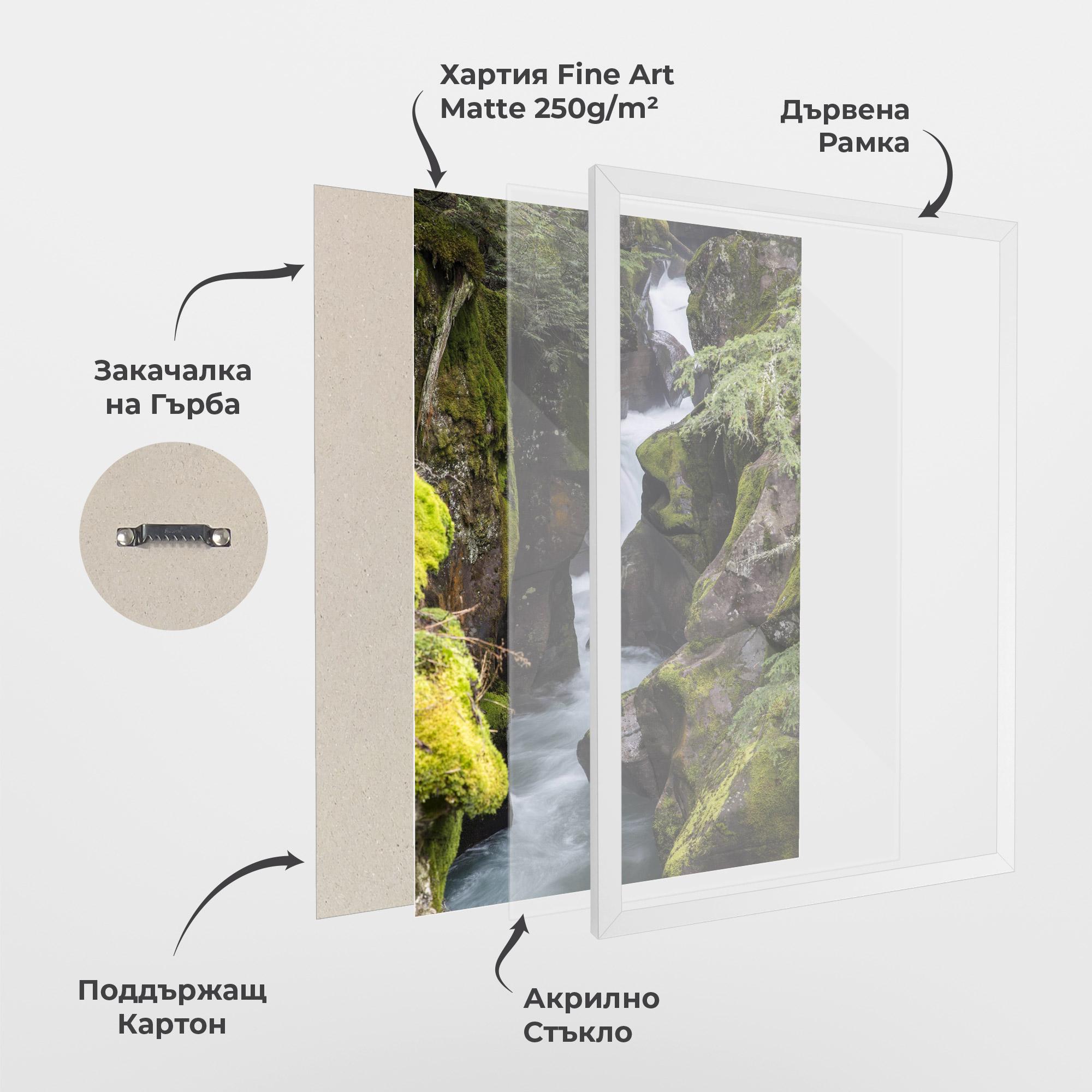 Рамкиран постер Water Falling Forest mockup 1