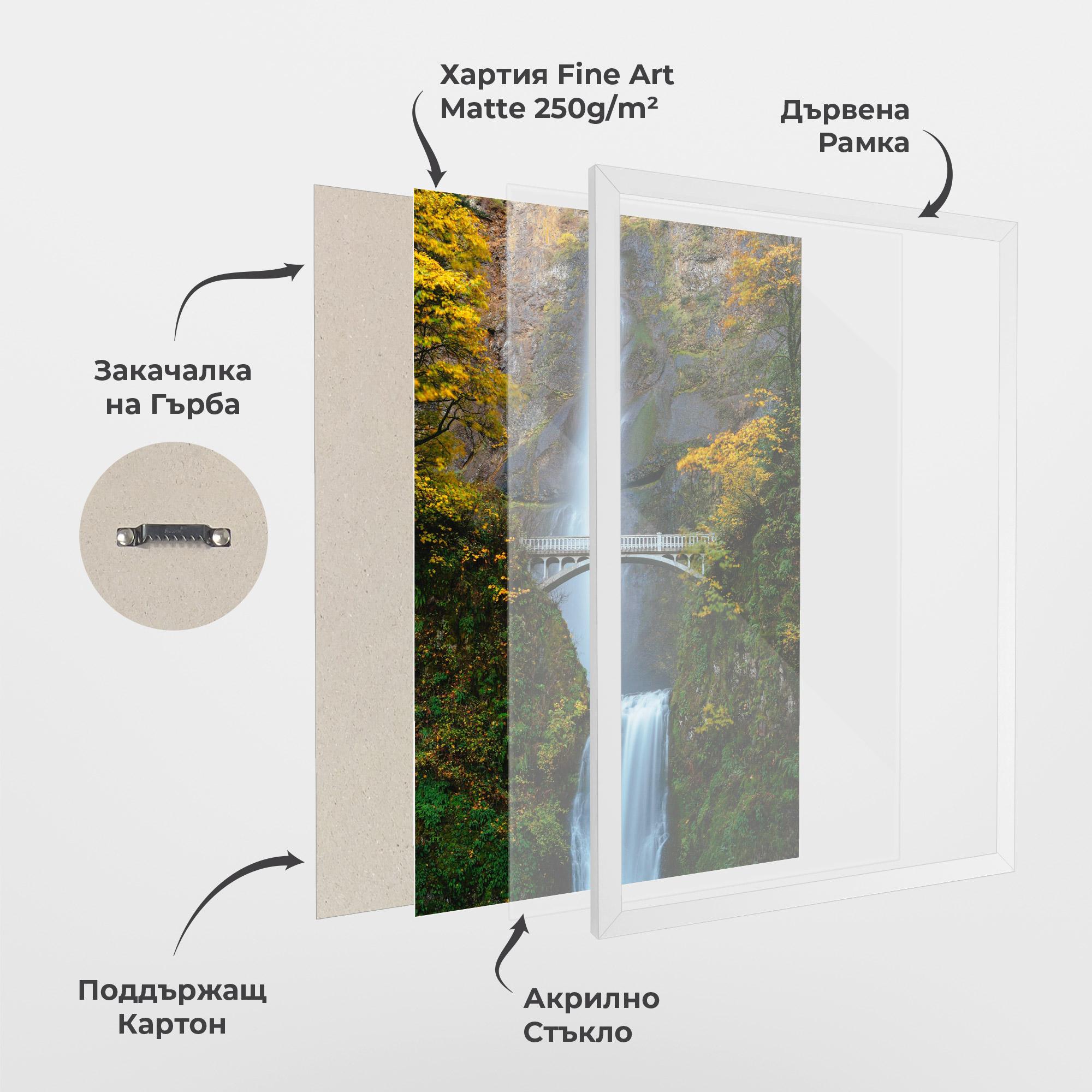 Рамкиран постер Yellow Leaves Bridge mockup 1