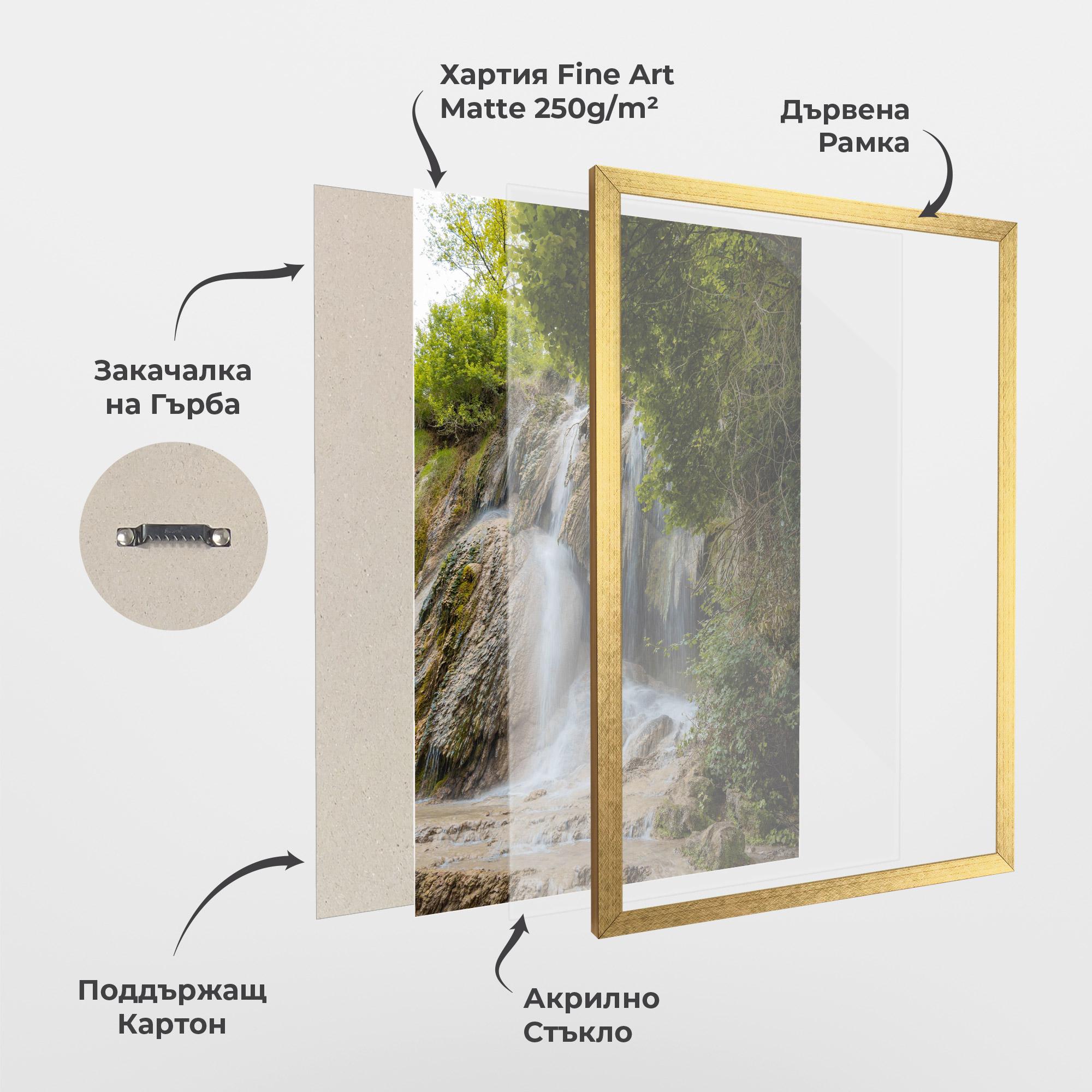 Рамкиран постер Forest Waterfall View mockup 1