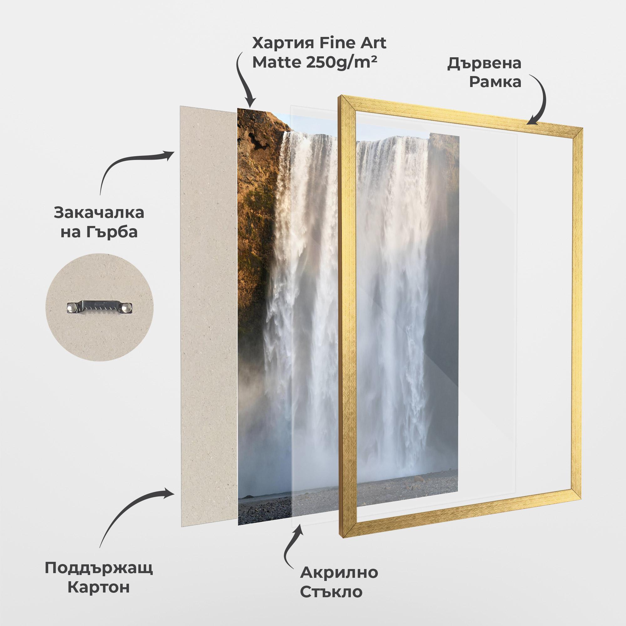 Рамкиран постер Small Man Waterfall mockup 1