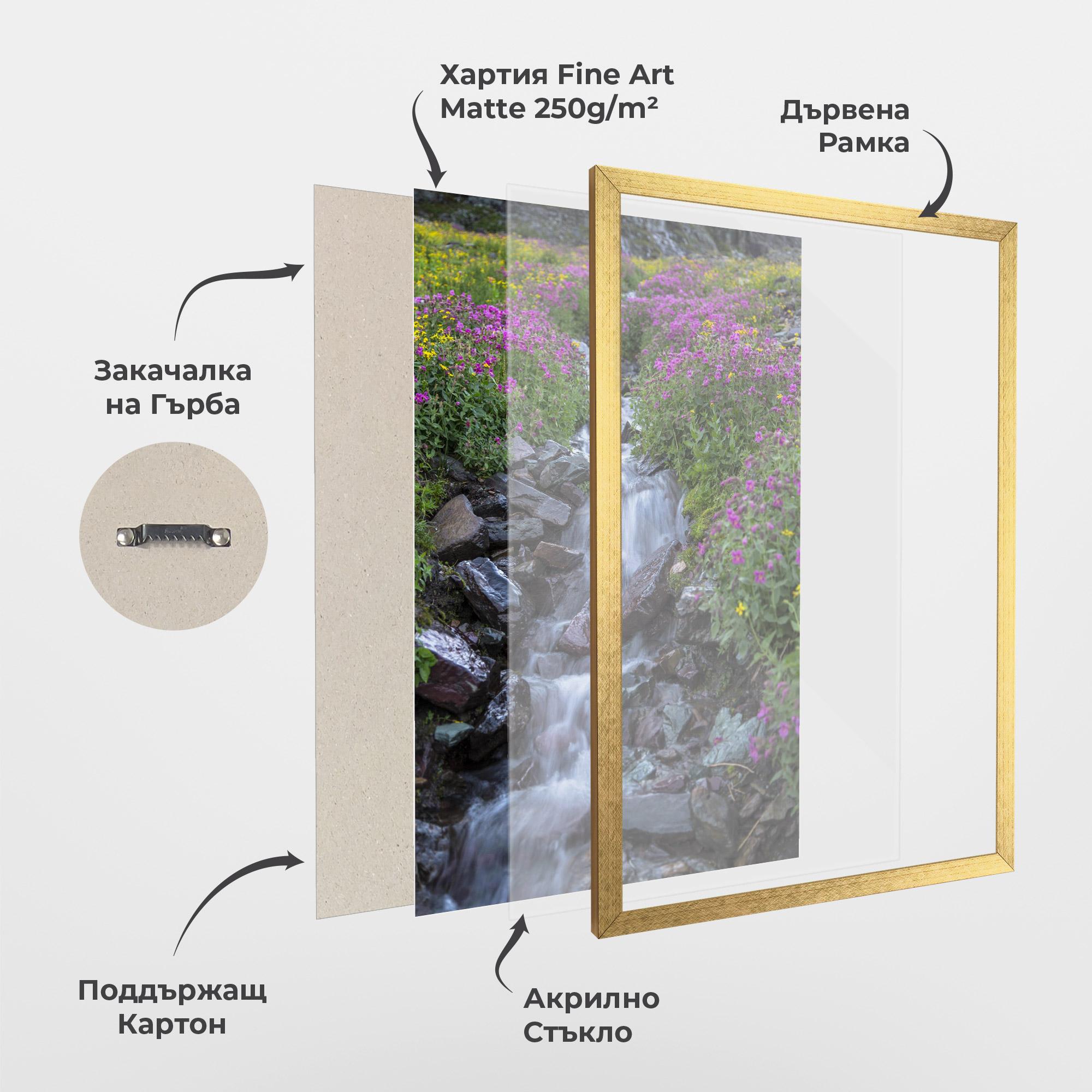 Рамкиран постер Water Falling Field mockup 1