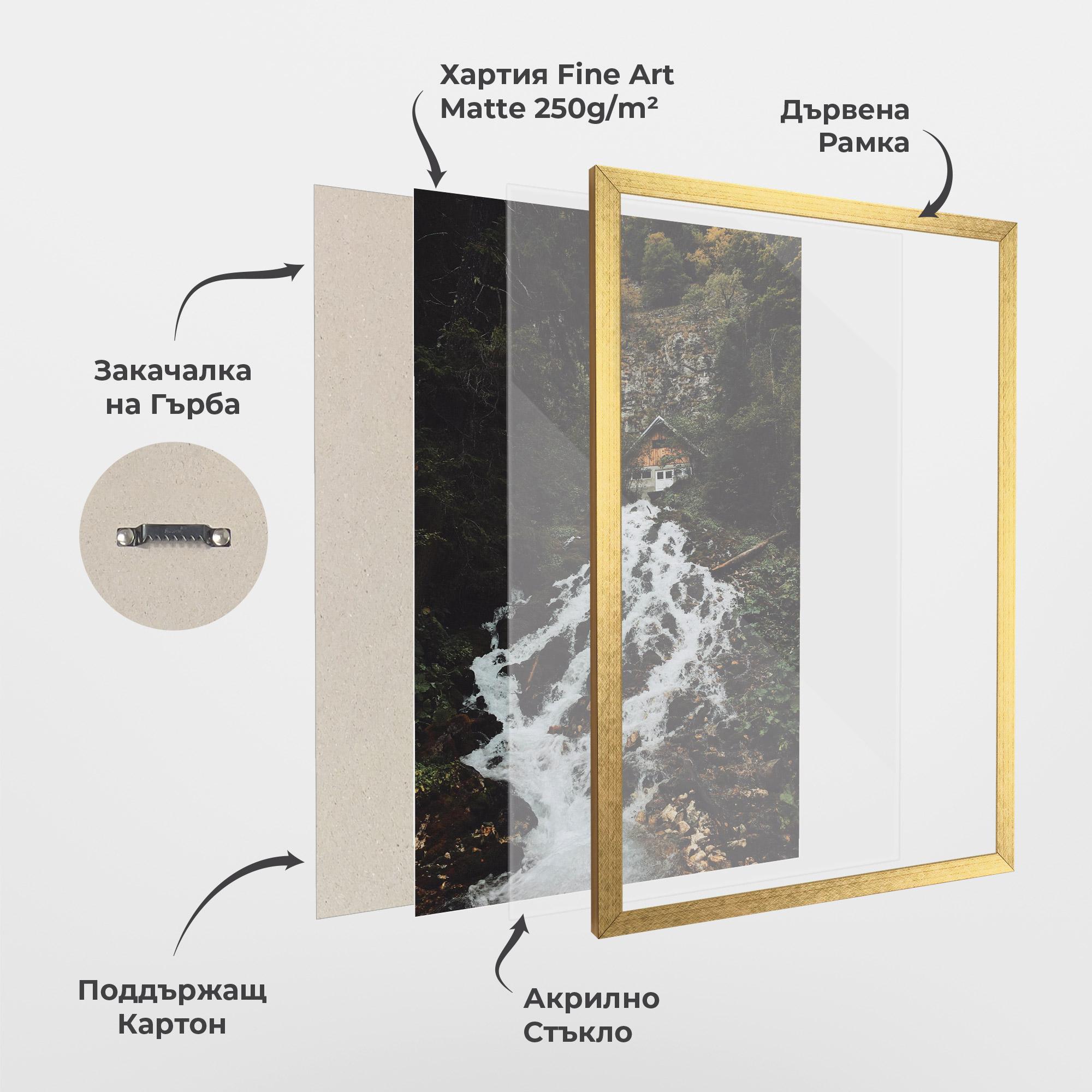 Рамкиран постер Waterfall From Home mockup 1