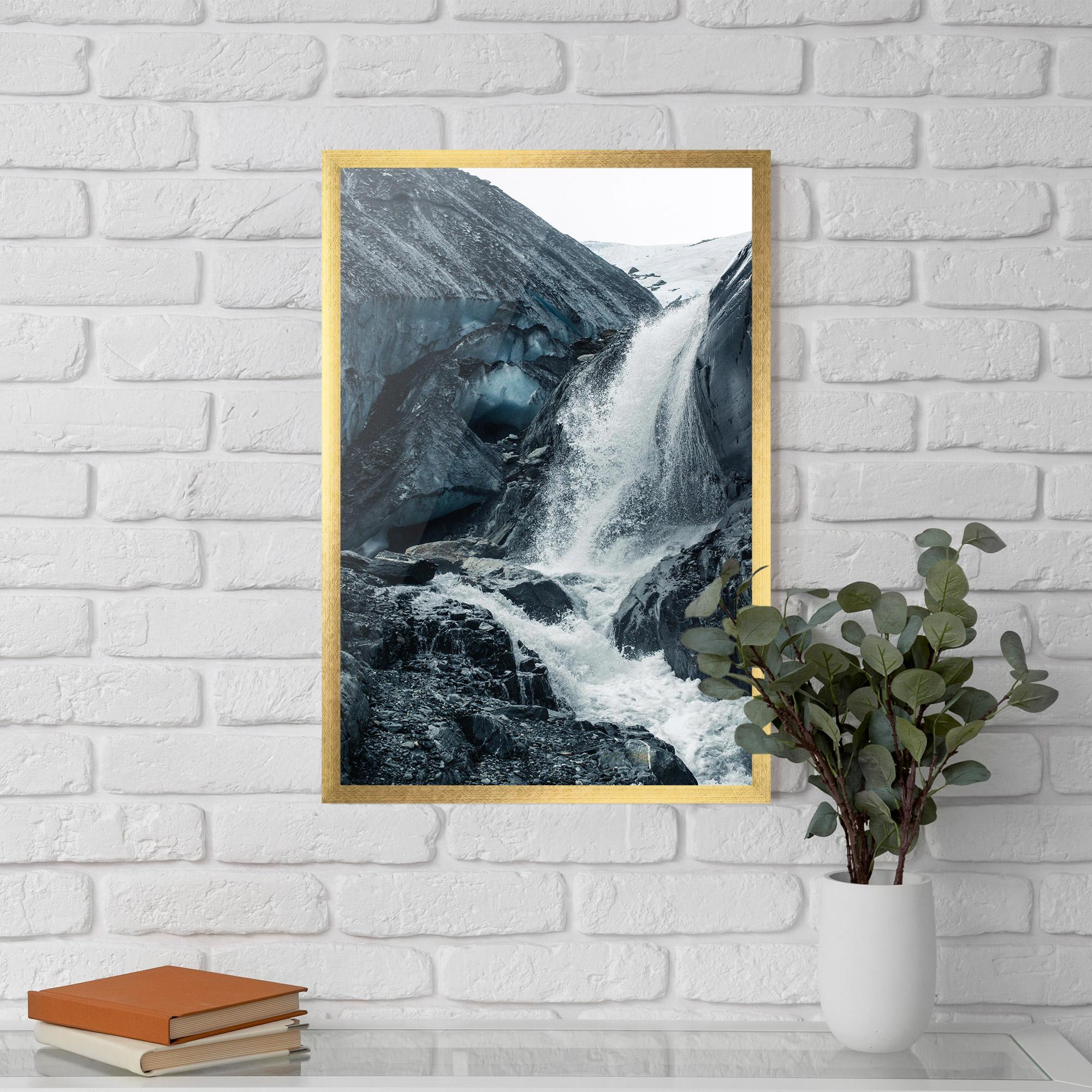 Рамкиран постер Blue Rocks Waterfall mockup 5