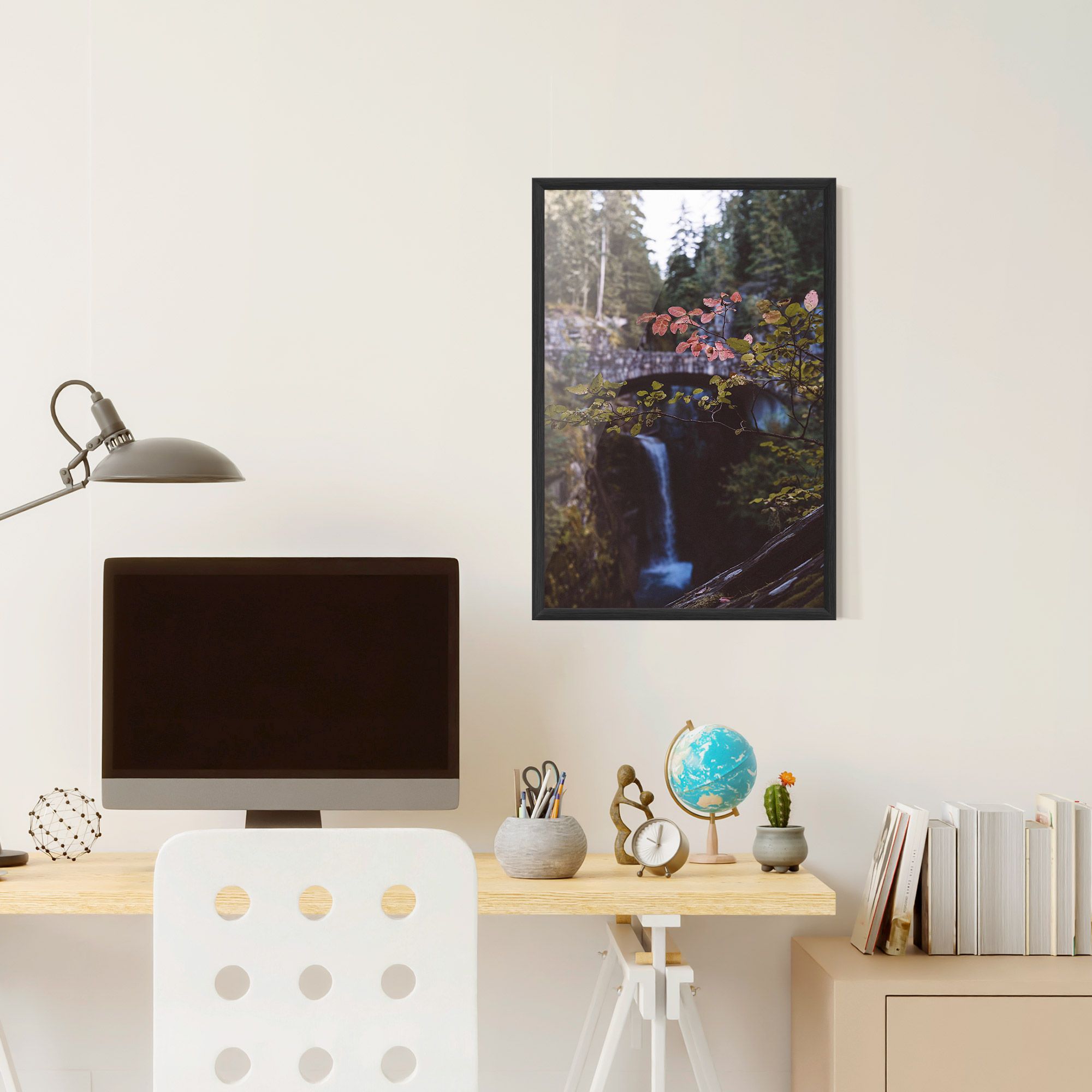 Waterfall Bringe Red Leaves mockup 6