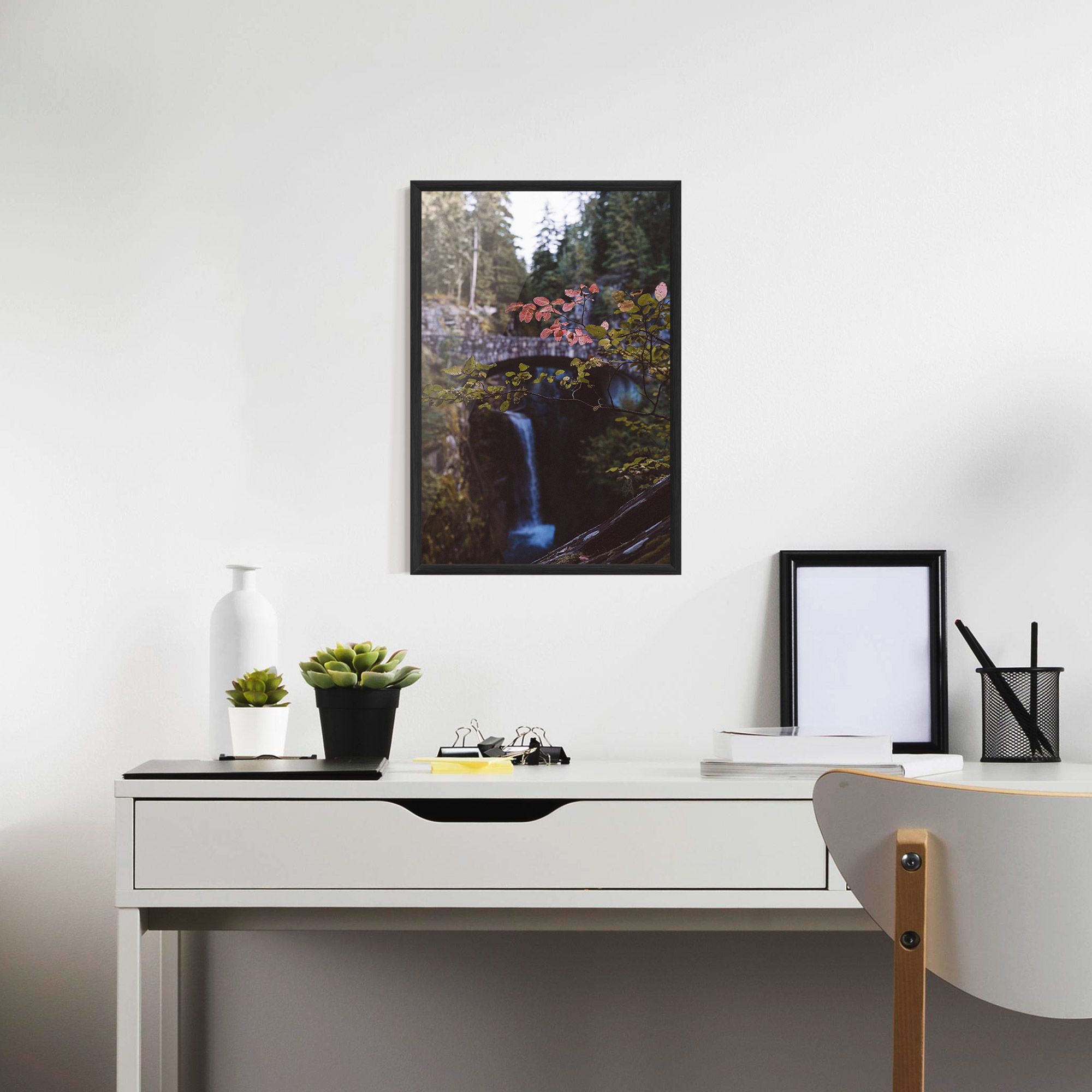 Waterfall Bringe Red Leaves mockup 7