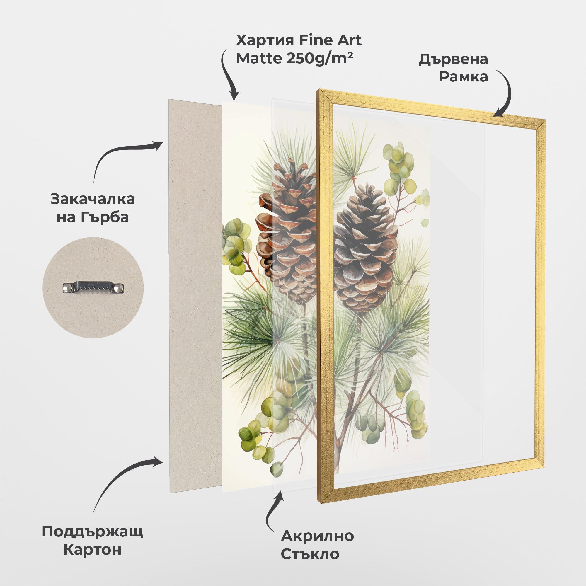 Рамкиран постер Brown Cones mockup 1