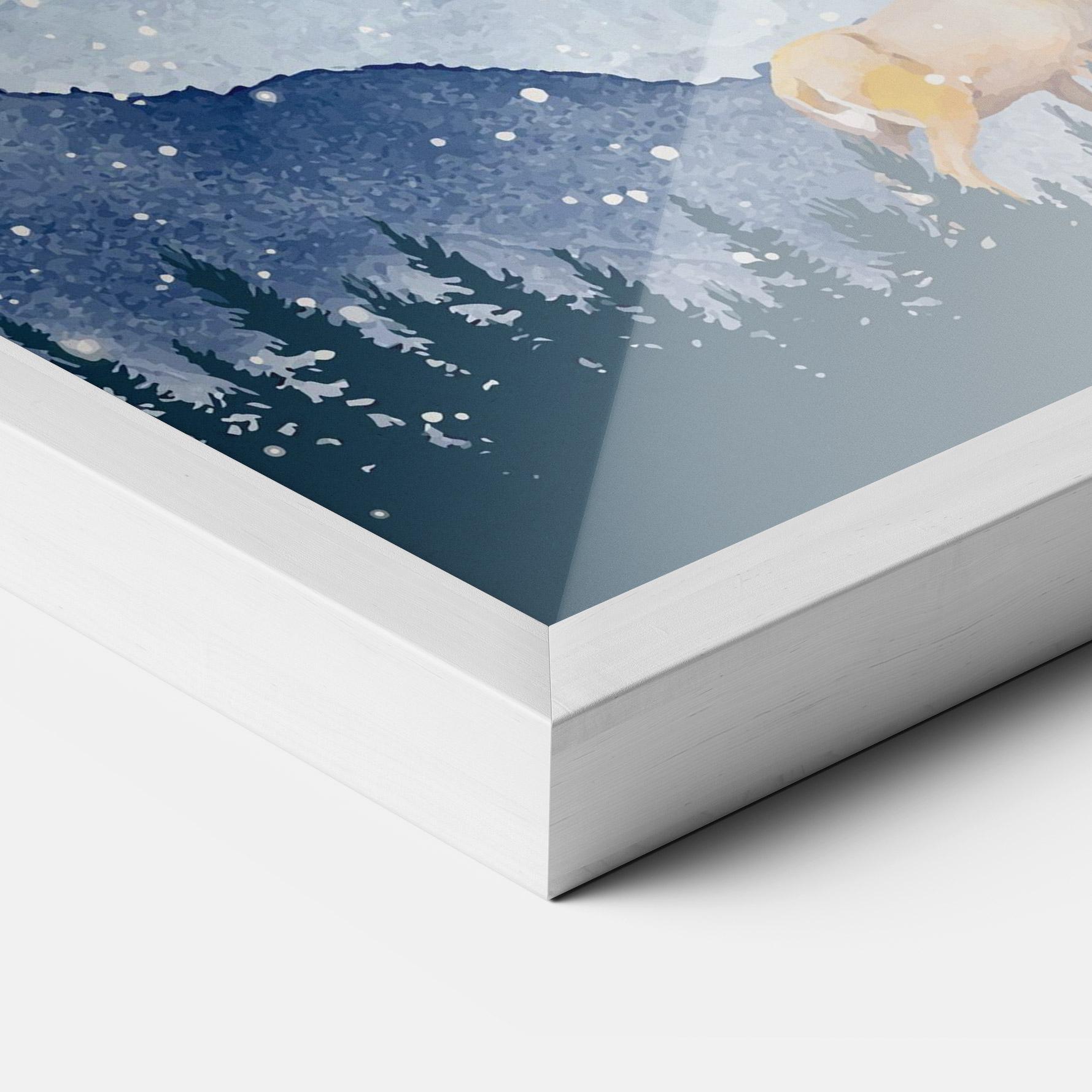 Рамкиран постер Winter Deers mockup 3