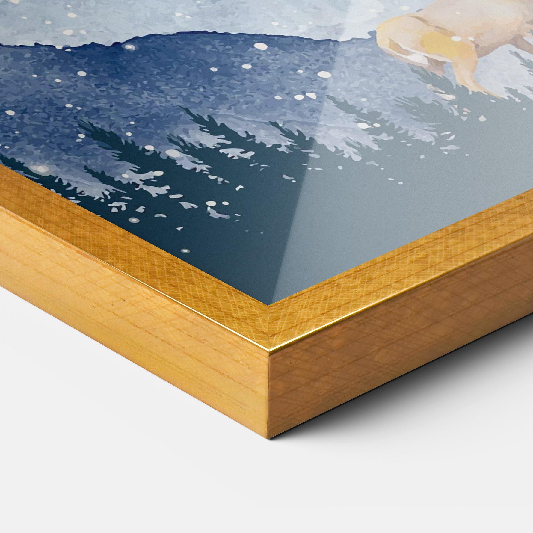 Рамкиран постер Winter Deers mockup 3