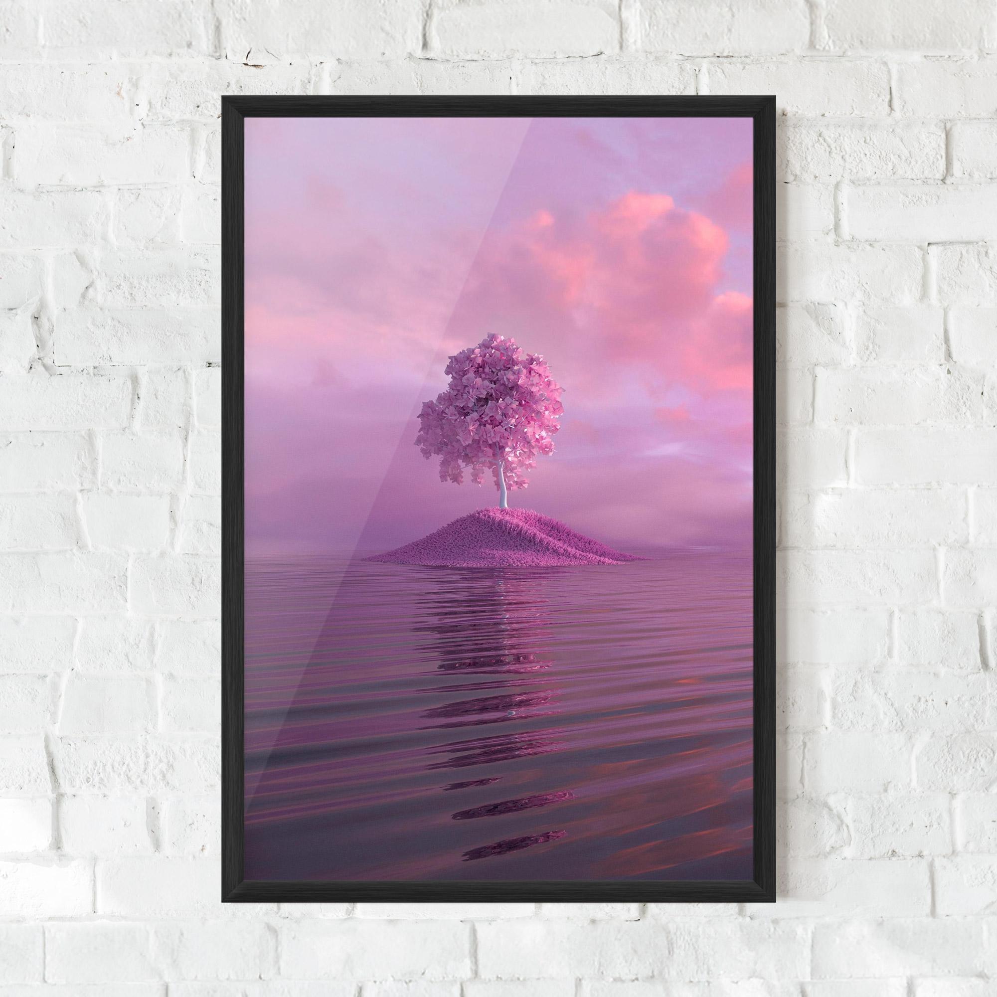 Рамкиран постер Pink Landscape mockup 0