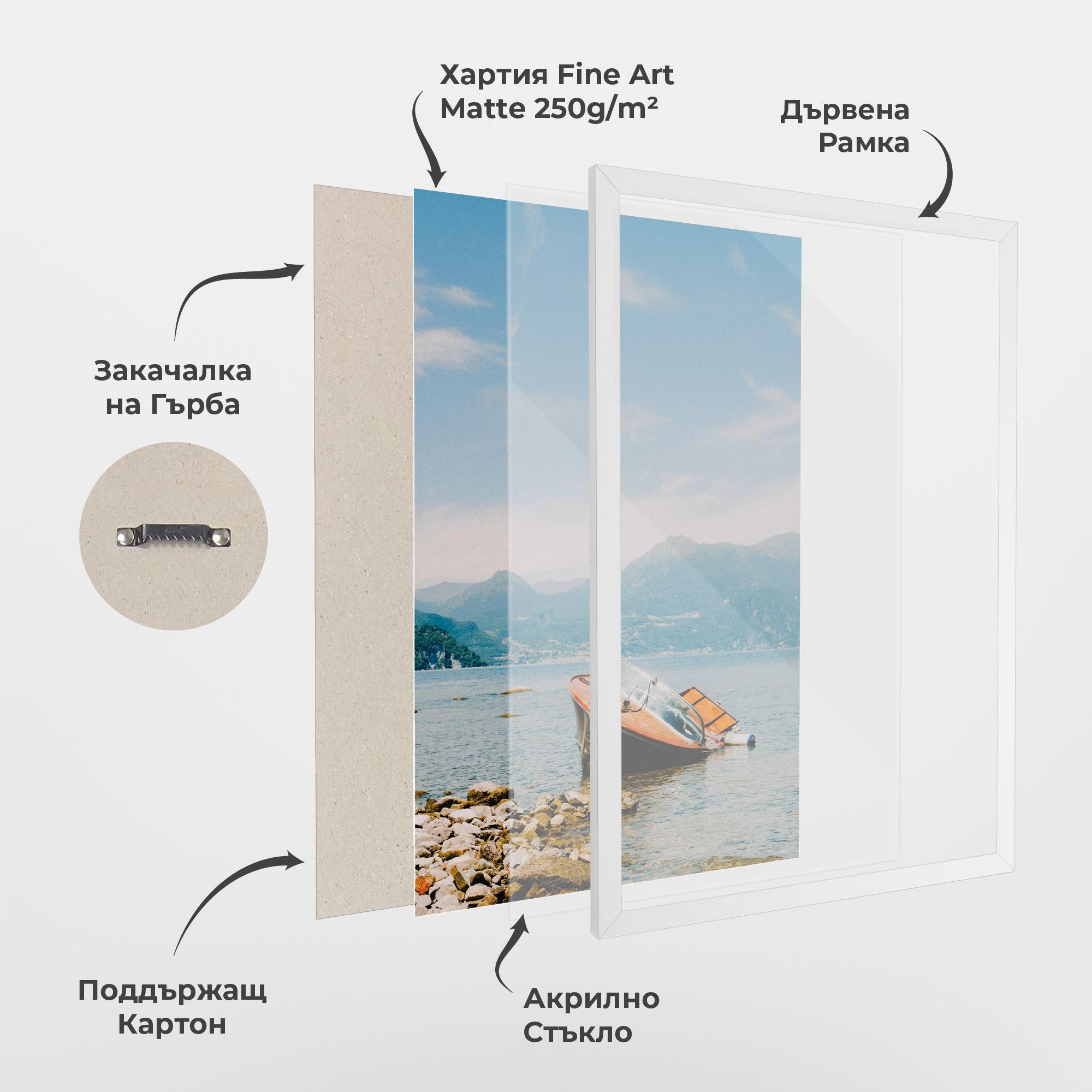 Рамкиран постер Boat On The Lake mockup 1